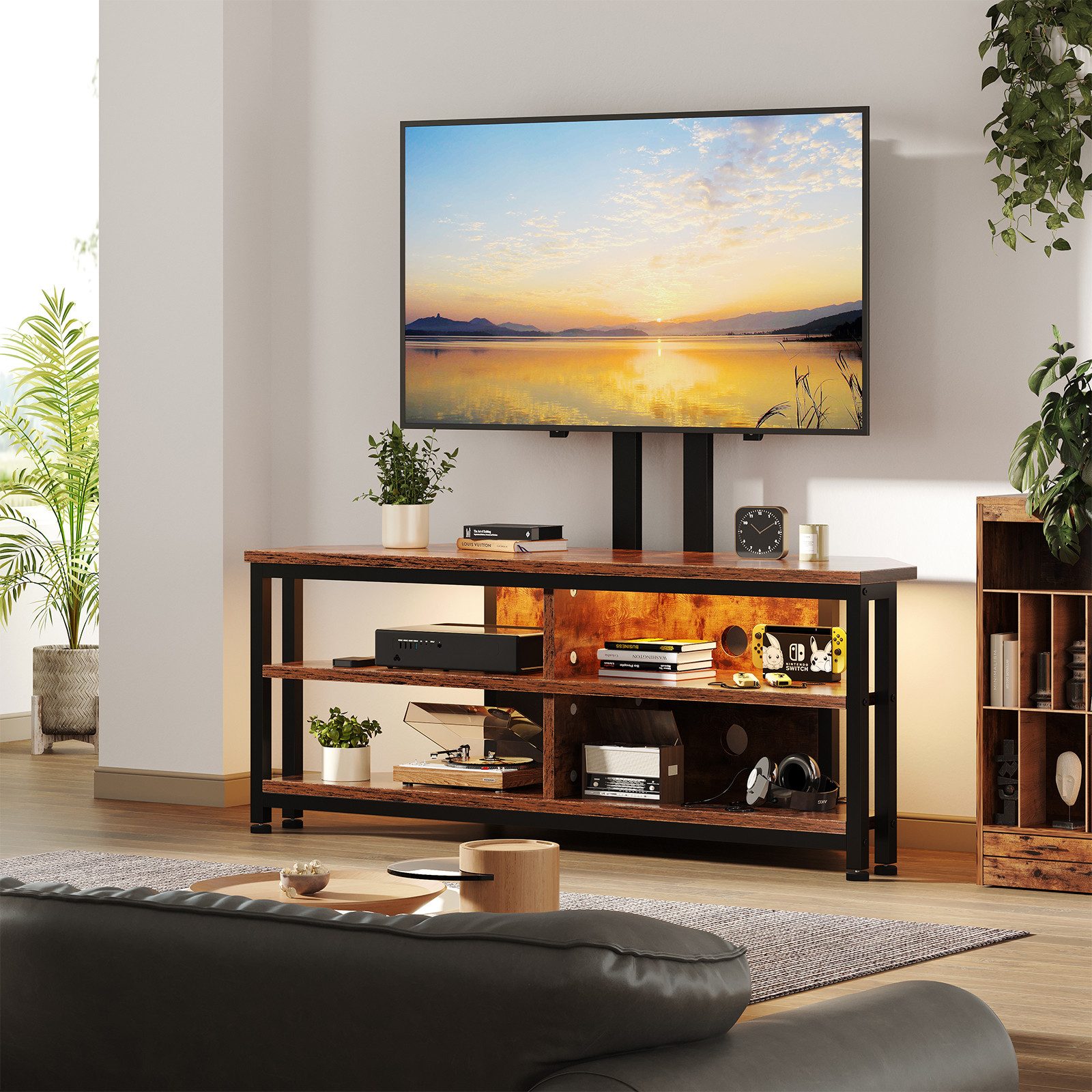 Dripex Lowboard TV Eckschrank Eckkommode Schrank mit LED Beleuchtung, 106cm günstig online kaufen