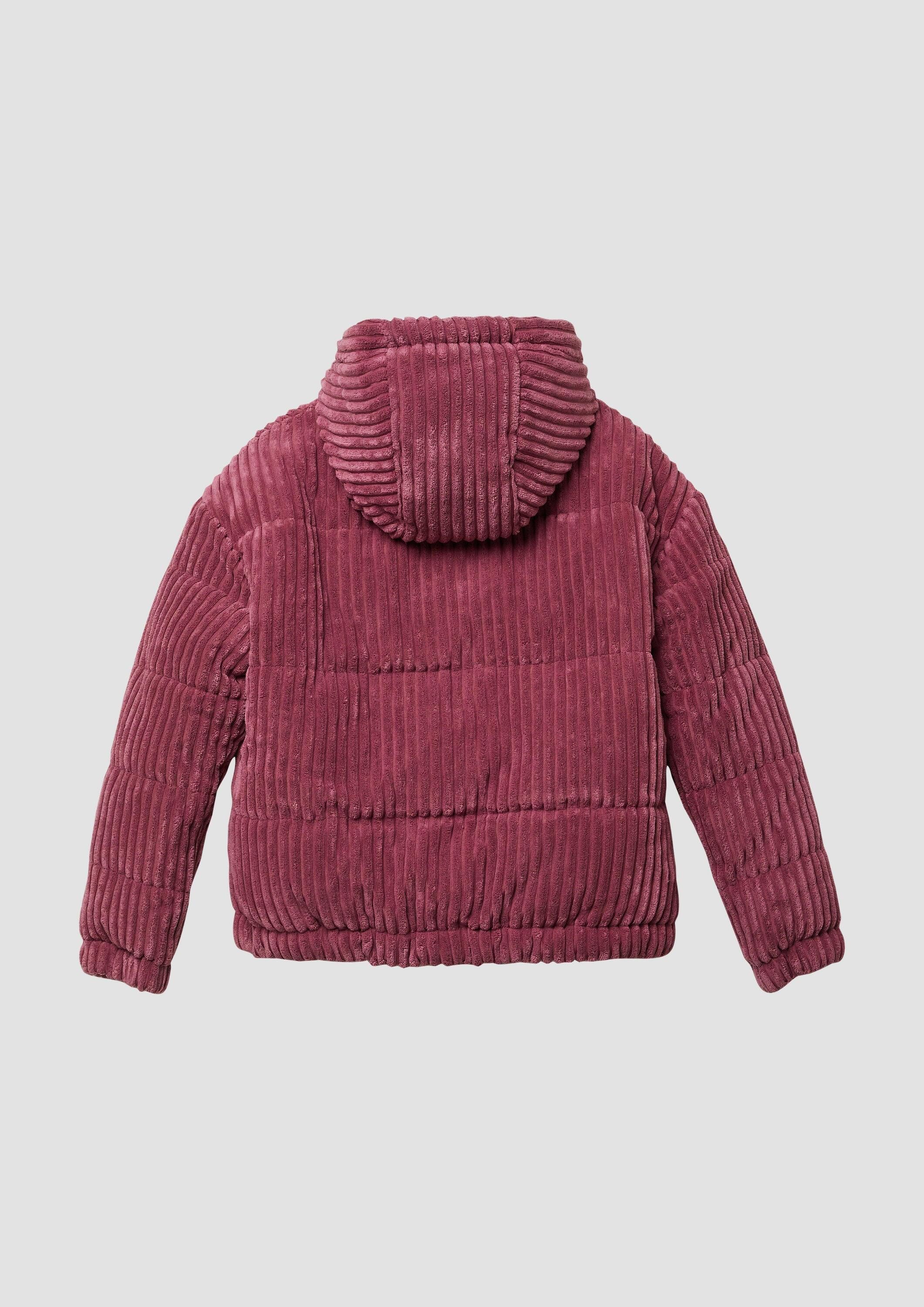 s.Oliver Winterjacke Outdoor-Jacke Gesteppte Cord-Jacke mit Kapuze