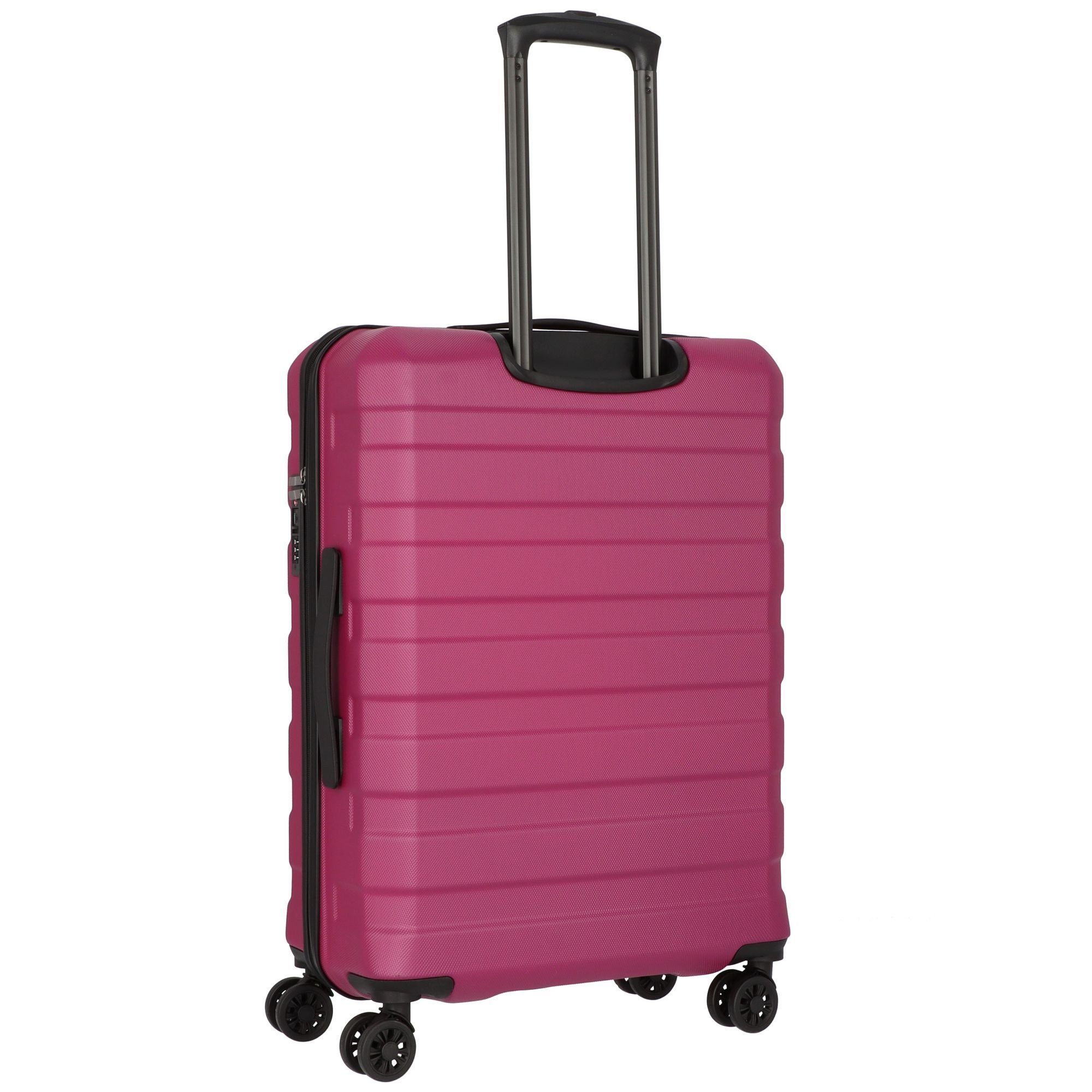 ABS 4 Rollen, tlg), Trolleyset (3-teilig, 2400, 3 Line D&N pink Travel