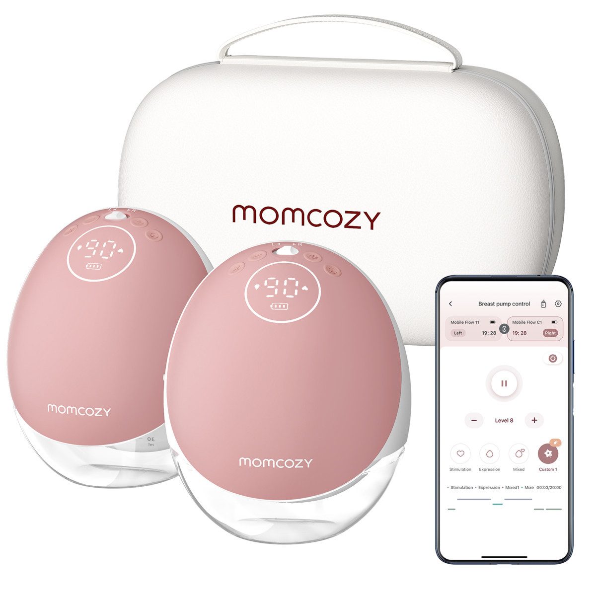 Momcozy Elektrische Milchpumpe M9 Mobile Breast Pump, 2-tlg.