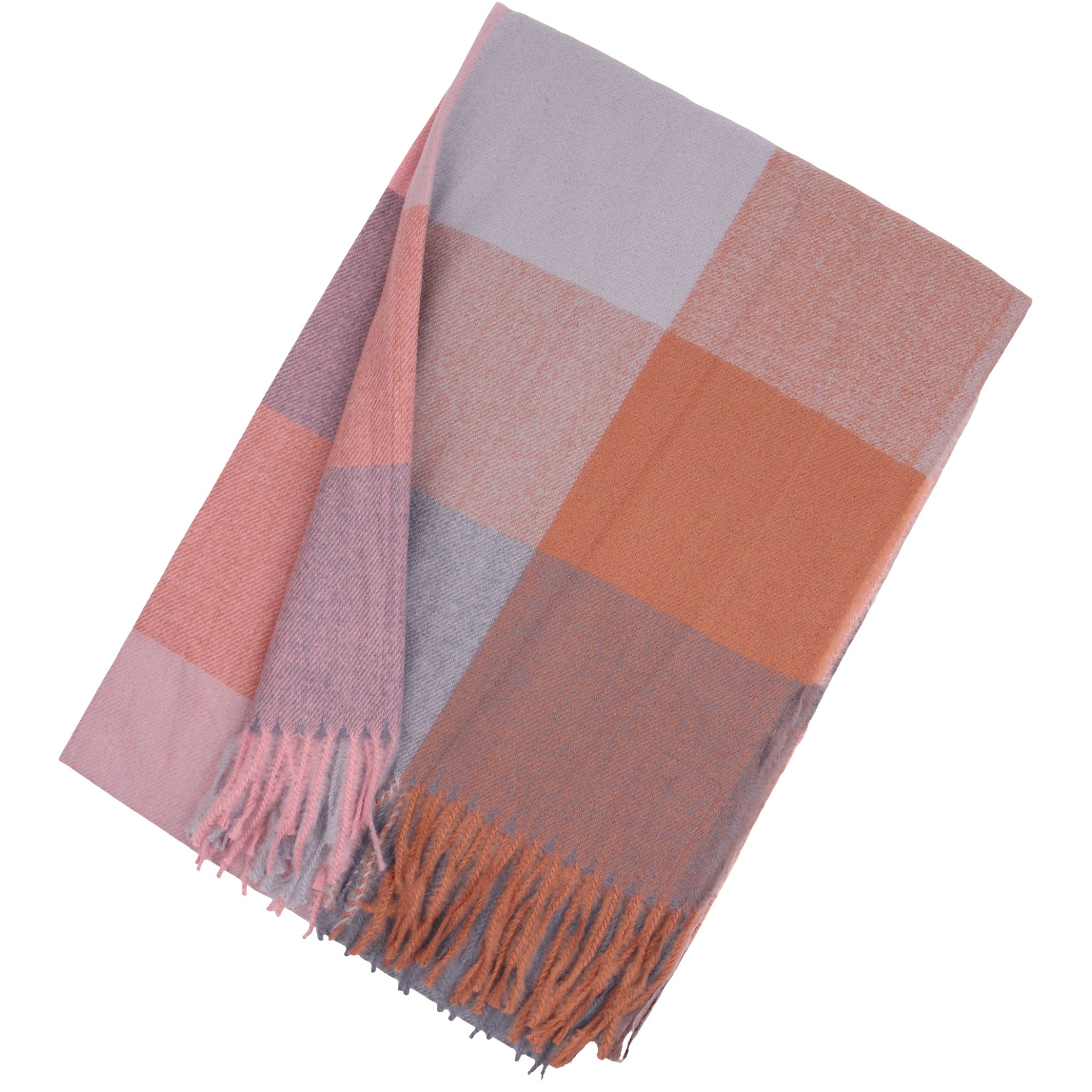 MIRROSI Modeschal weicher und warmer karierter Schal mit Fransen, 70x180cm, (Viele tolle Farboptionen zur Auswahl), Damen Halstuch ideal für Herbst und Winter