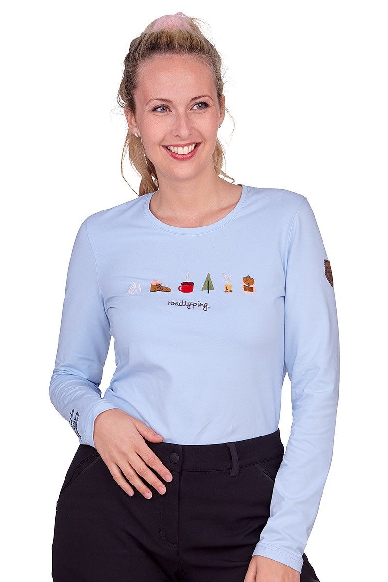 Trachtenshirt Longsleeve Damen - LAZINSERALM - hellblau