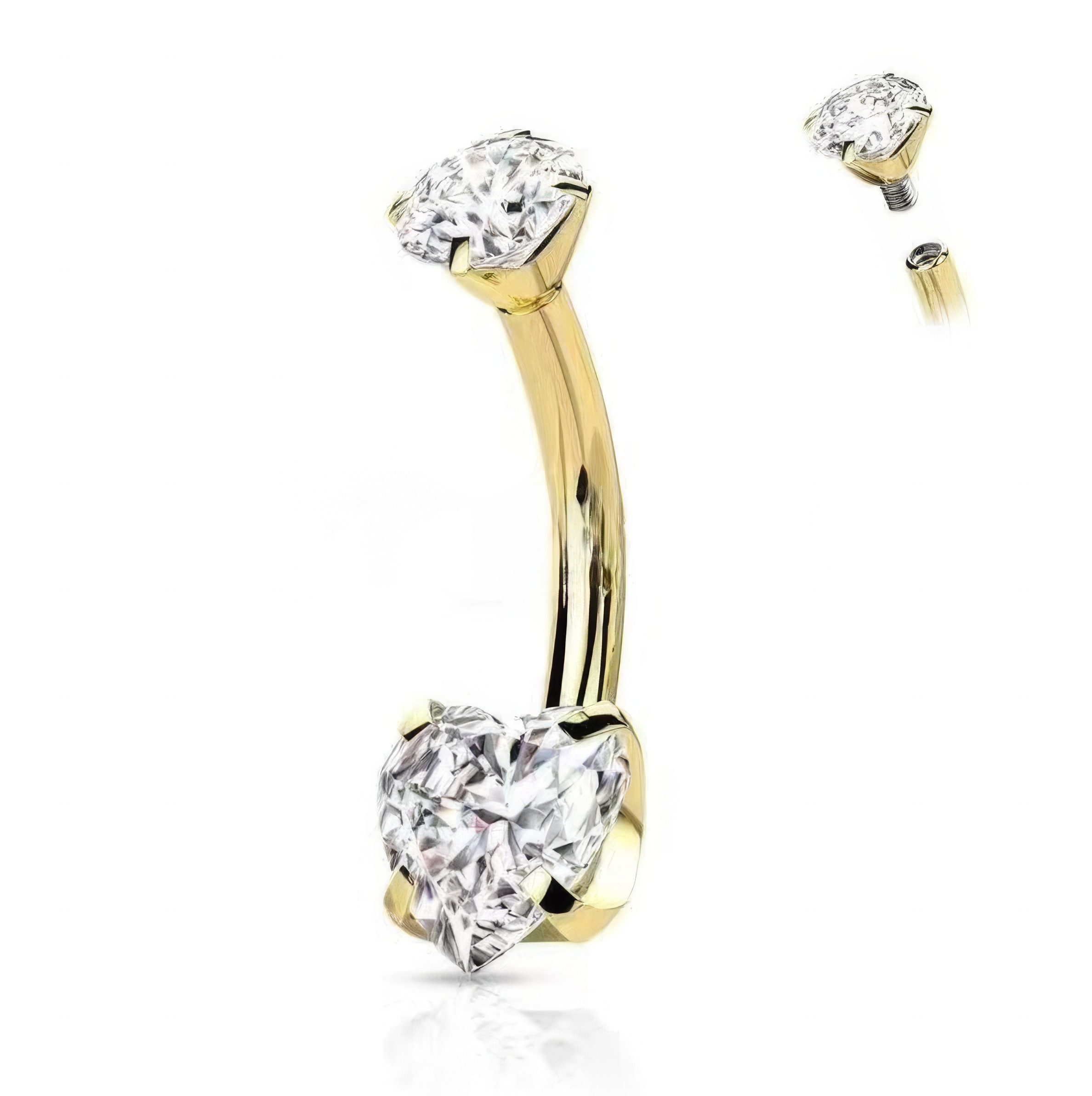 Jumpeak Bauchnabelpiercing 585er Gold-Bauchnabelpiercing, labordiamant, 0,5 Karat, herzförmig, Individuelle Geschenke, geschenk ideen für frau, geschenk trauzeugin