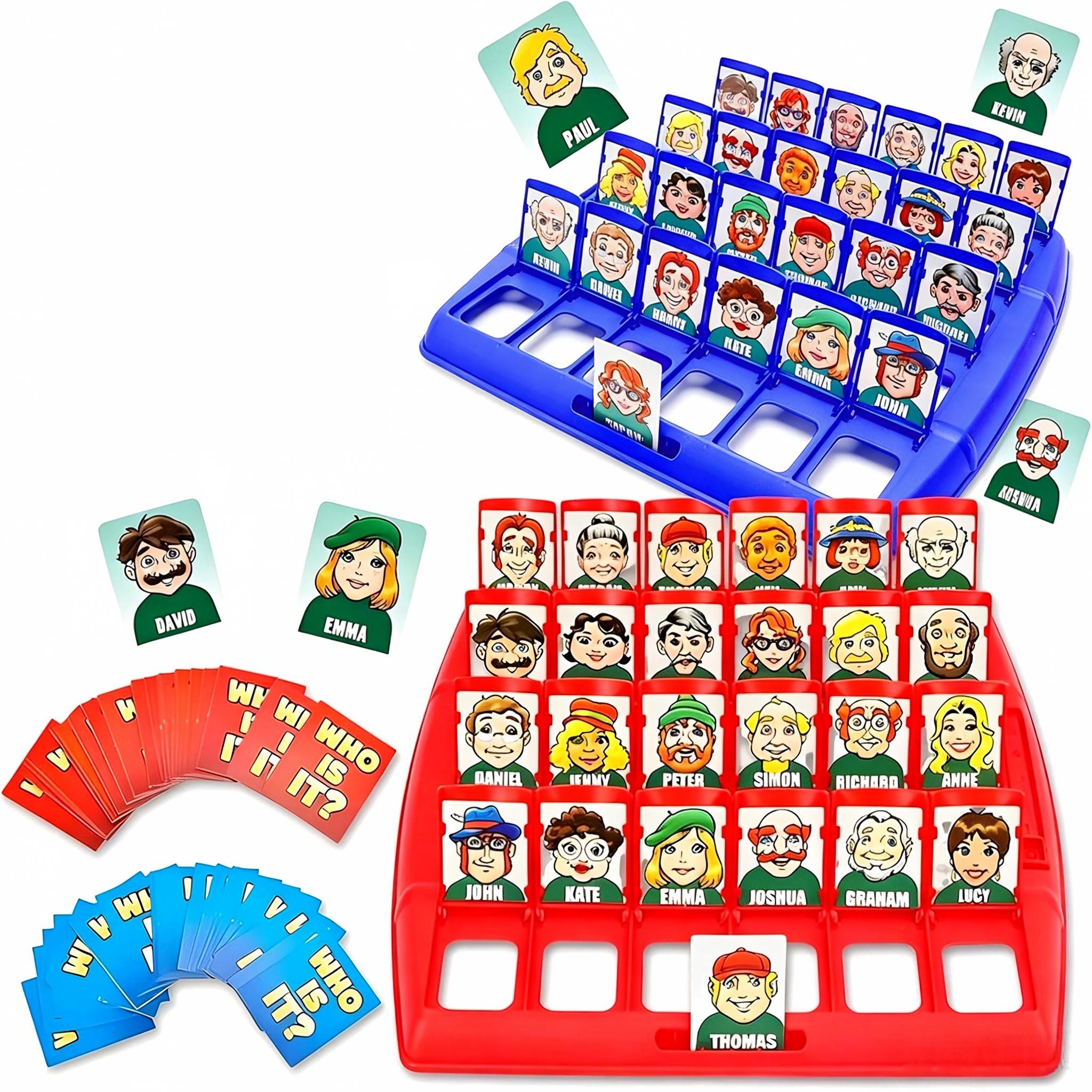 Kityhome Spiel Wer ist es? 96 Karten, 2 Spieler, tragbar, Familie, 96 Karten in 2 Größen,Umweltfreundliches ABS-Material