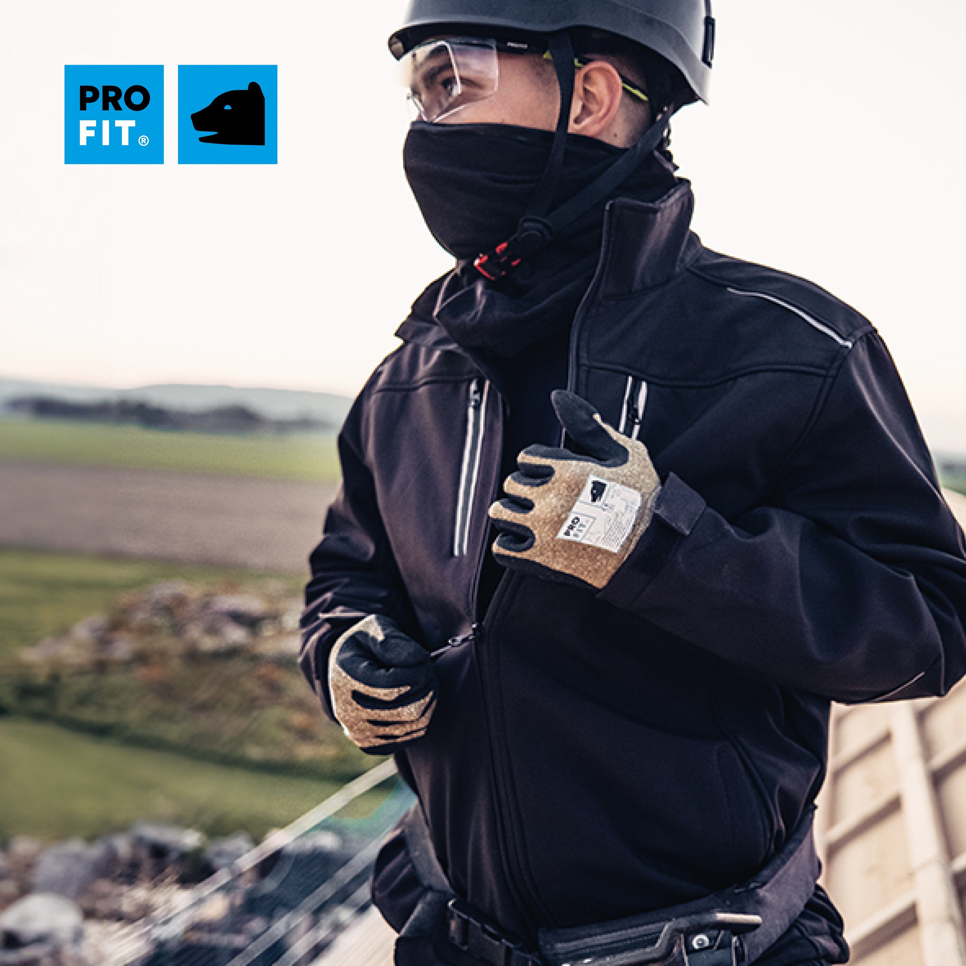 PRO FIT by Fitzner Arbeitsjacke aus Softshell, Freizeitjacke, Outdoorjacke, für Herren & Damen (1, Stück) Reflexapplikationen, Wind- und Wasserabweisend