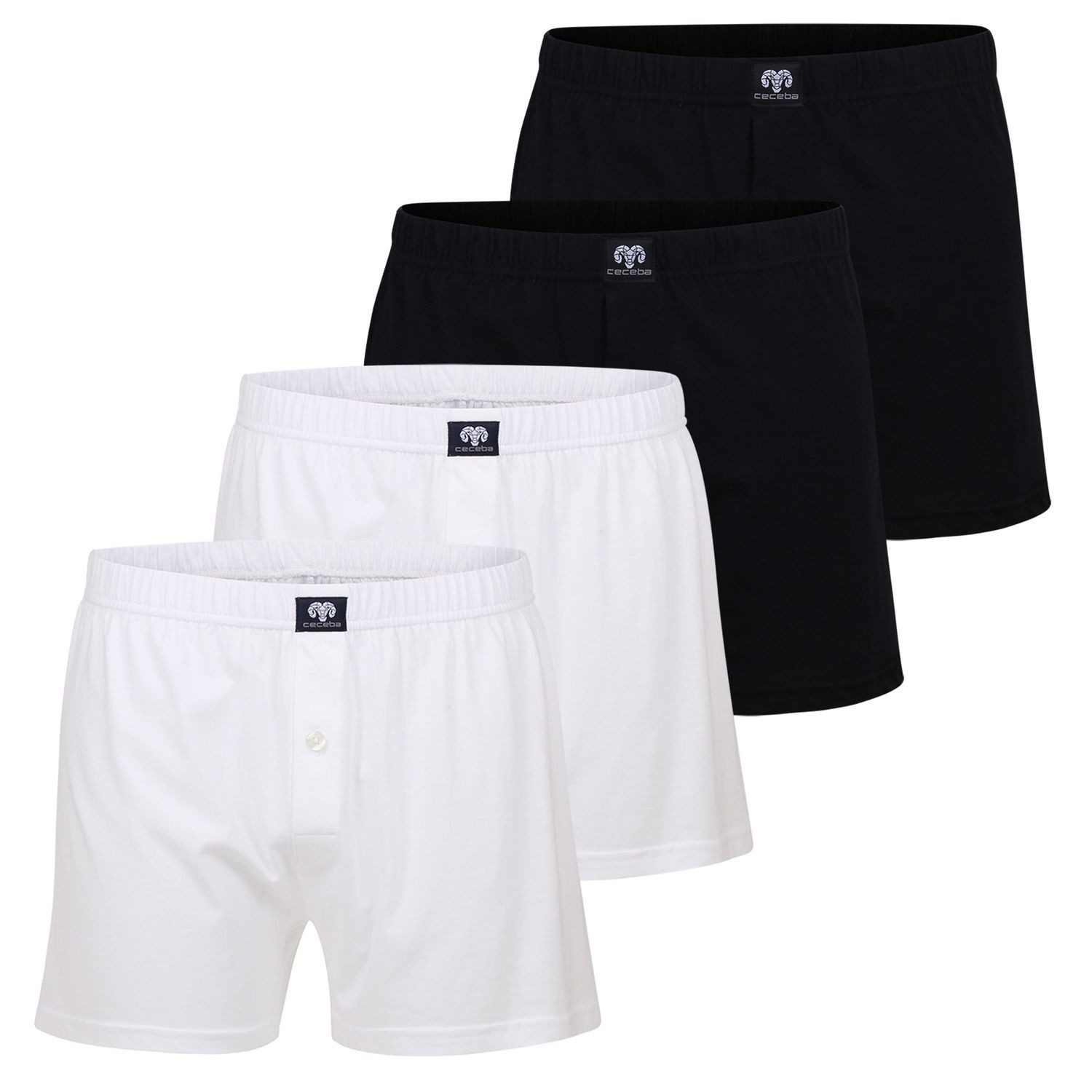 CECEBA Boxershorts CECEBA weite Herren Boxershorts mit Eingriff im 4er Pack