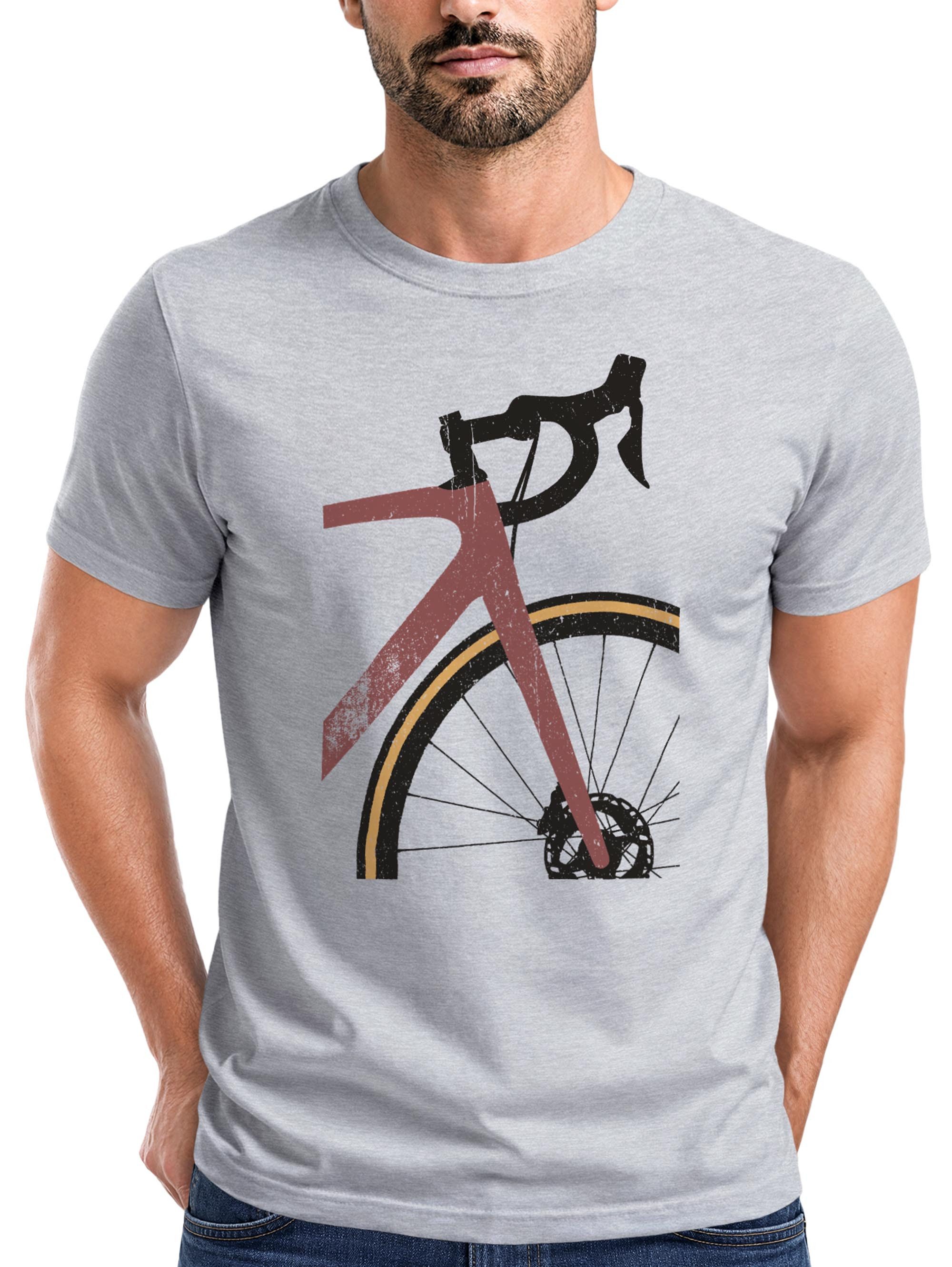 Neverless Print-Shirt Herren T-Shirt Fahrrad Bike Radfahrer Sommer Outdoor Fashion mit Print