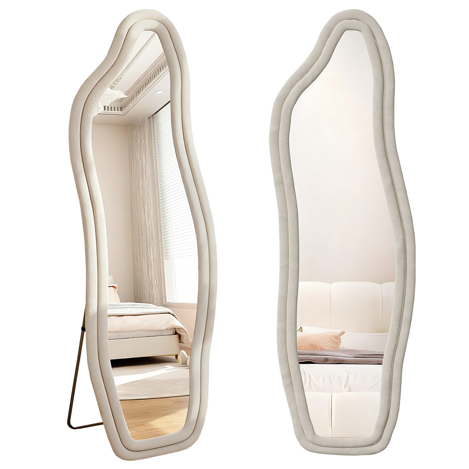 FUROKOY Ganzkörperspiegel Standspiegel mit Kristall-Samt Rahmen und verstar günstig online kaufen