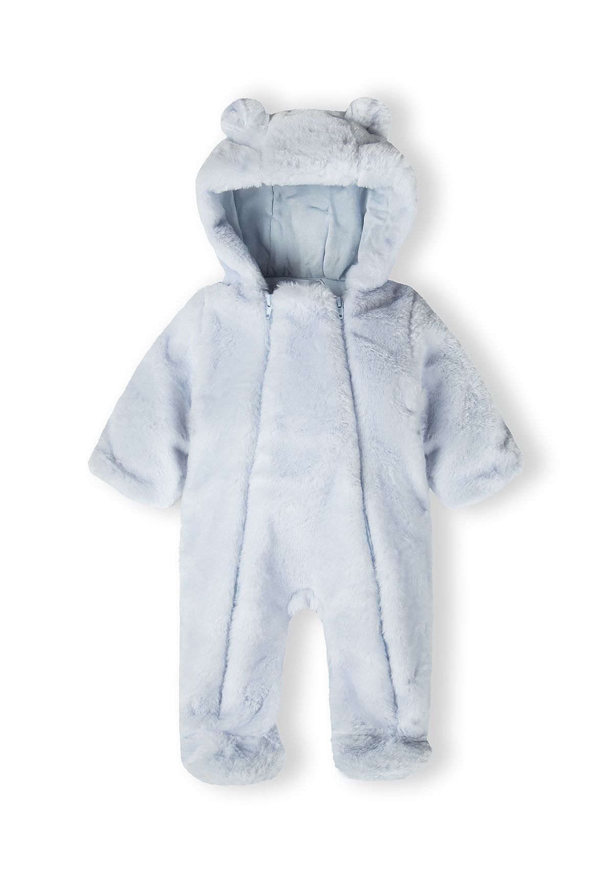 MINOTI Schneeoverall Teddy-Overall mit zwei Reißverschlüssen und Kapuze mit Ohren  (0-24m)