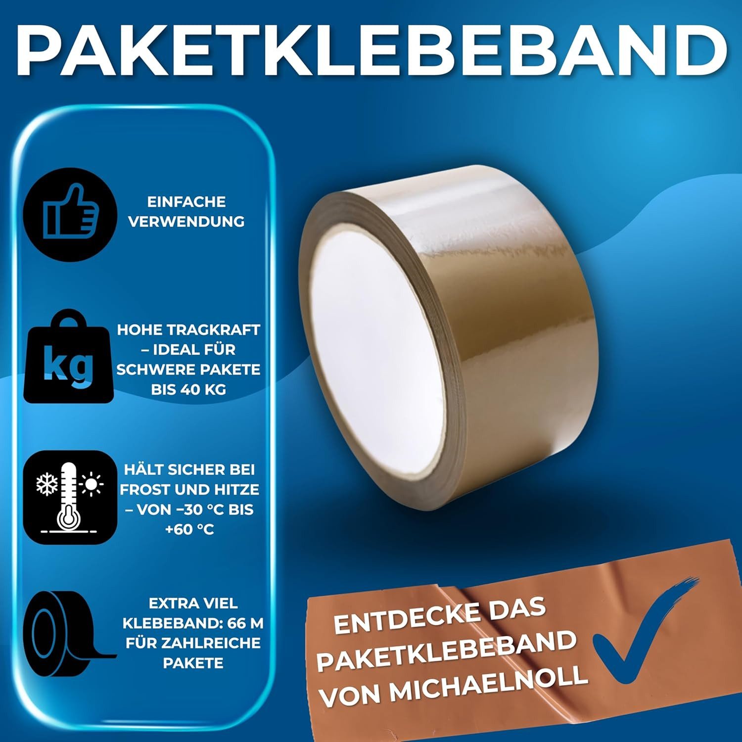 MichaelNoll Paket-Klebeband Paketklebeband Paketband Klebeband Packband für Versand (36-St)