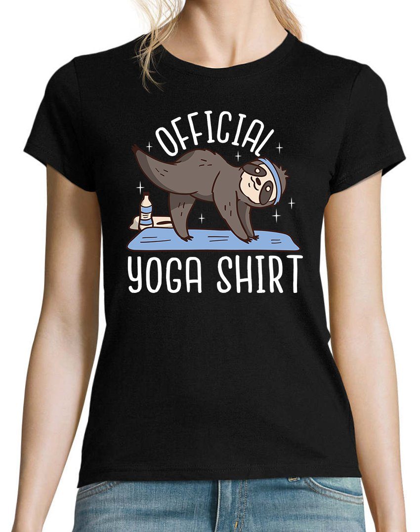 Youth Designz T-Shirt Official Yoga Damen Shirt mit lustigem Faultier Front günstig online kaufen