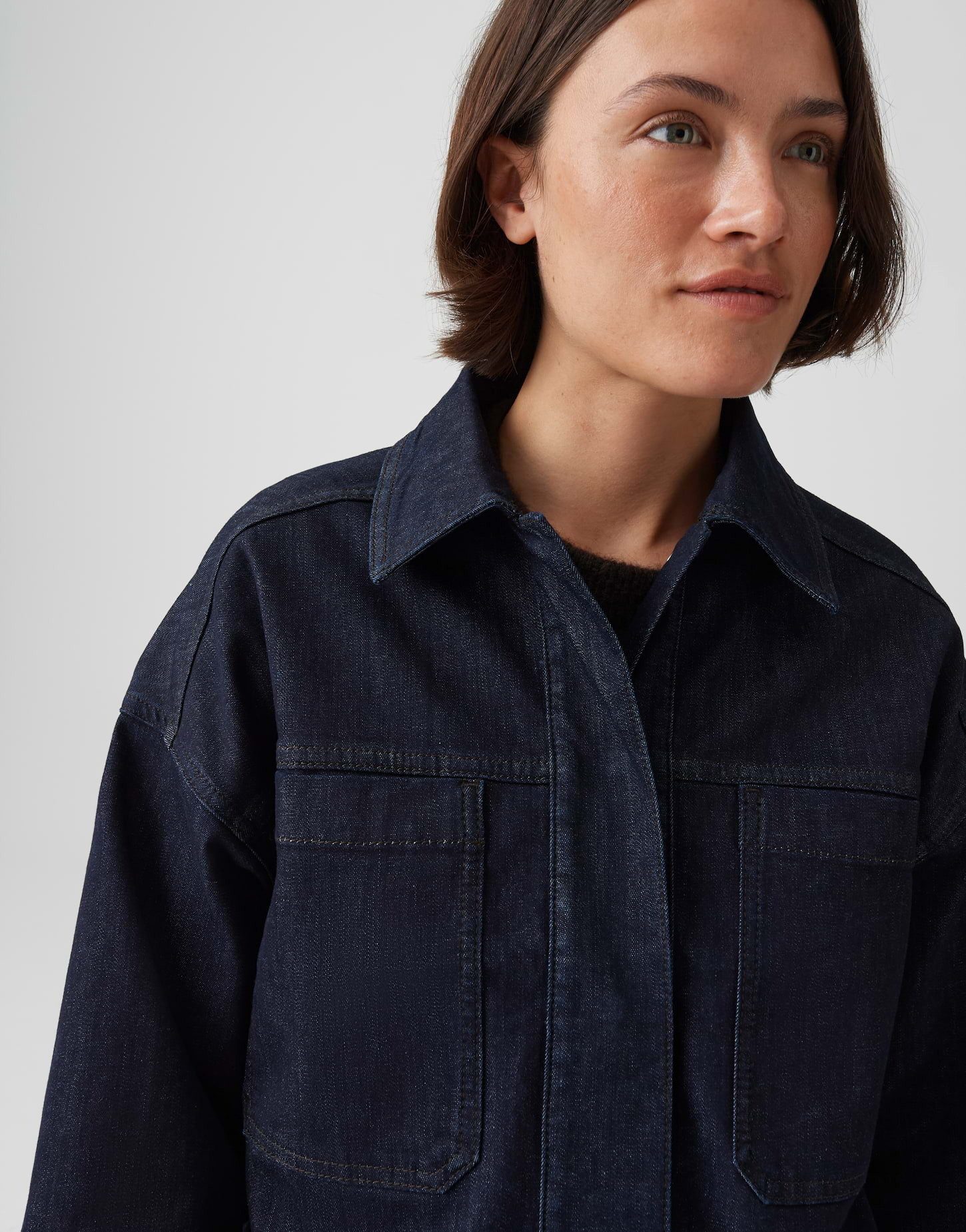 OPUS Jeansjacke Barn Jacke aus Denim Regular Fit abgesteppte Teilungsnähte – Bild 4 von 5
