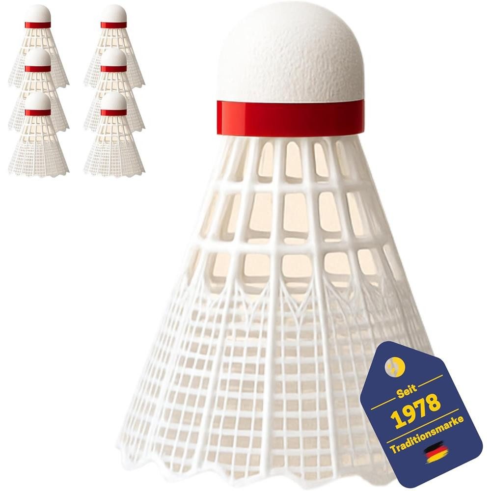 Best Sporting Federball Federbälle 6er Set fast, Wettkampfbälle Badminton Nylon Korkkopf