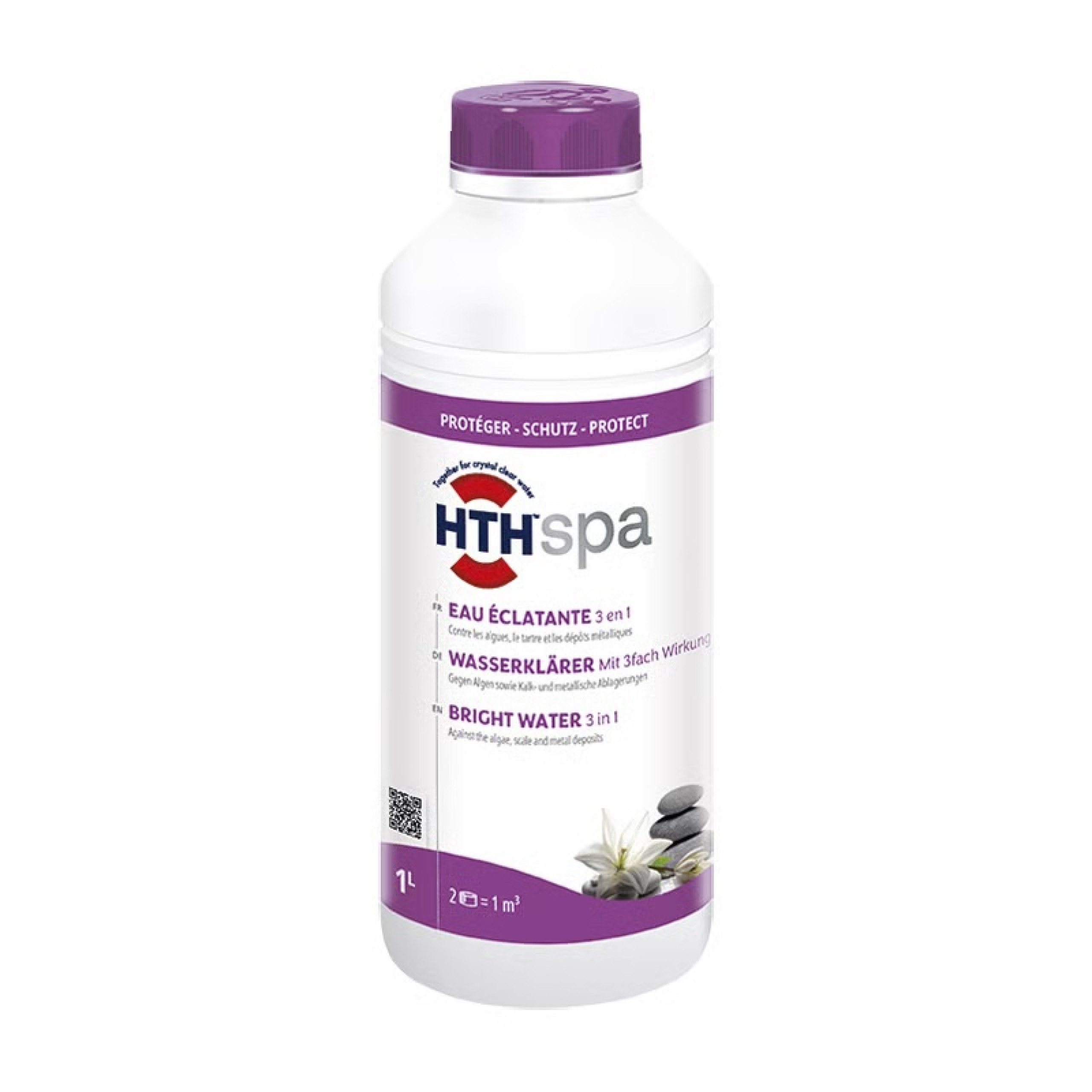 HTH Poolpflege hth Spa Wasserklärer 1 L (1000 ml) gegen Algen, Kalk und metallische