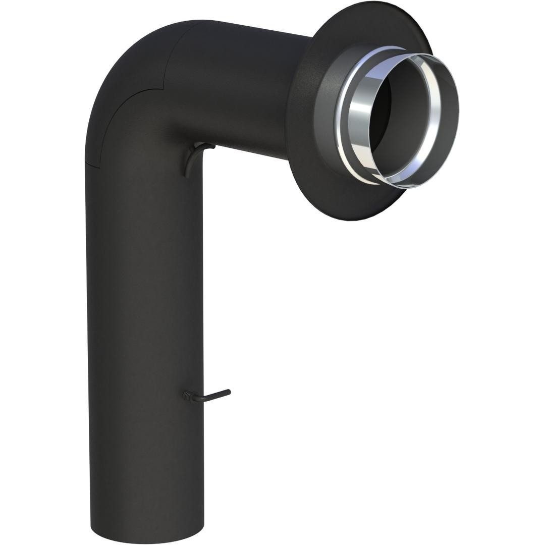 Feuercampus Ofenrohr Ø 200 mm Ofenrohrset gezogen - mit Tür und Drosselklappe - schwarz, 150 mm