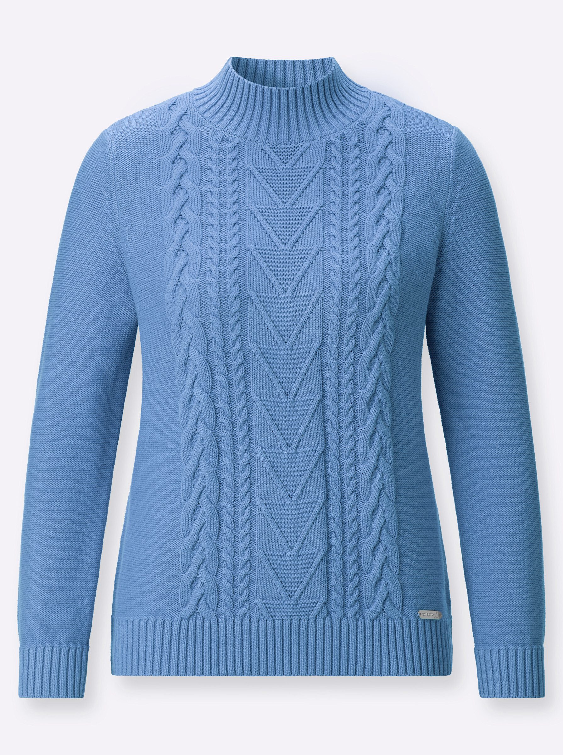 Witt Strickpullover Stehkragen-Pullover Langarm Rippoptik, Struktur