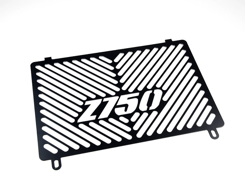 Motorradkühlerabdeckung Logo Z750 mit kompatibel schwarz, ZIEGER Kawasaki Motorrad-Additiv Kühlerabdeckung