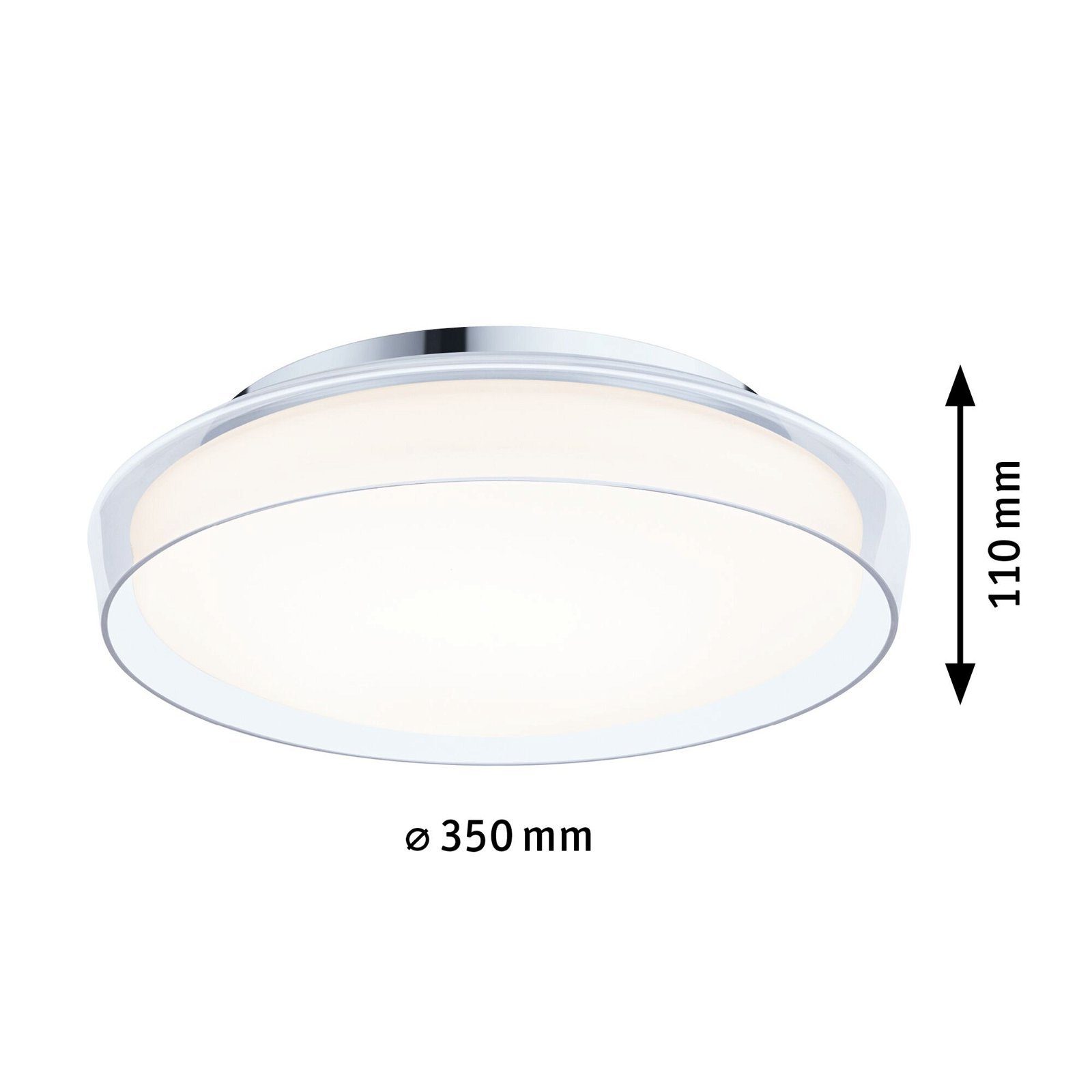 Paulmann LED Deckenleuchte Warmweiß IP44 Bathroom Selection 3000K LED Glas/Metall, 16,5W integriert, Chrom 230V Luena fest