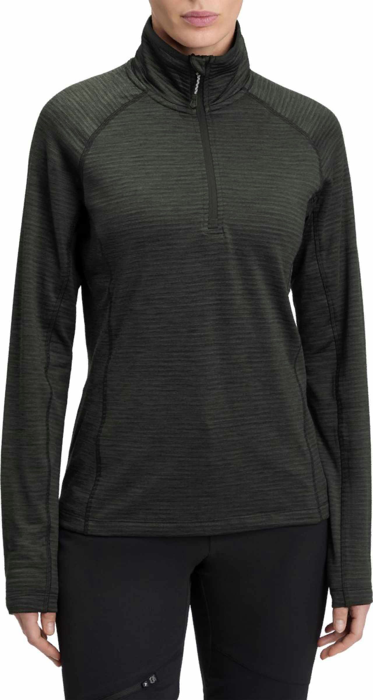 McKINLEY Stehkragenshirt Da.-Langarmshirt Sylvin II W MELANGE/BLACK NIGHT