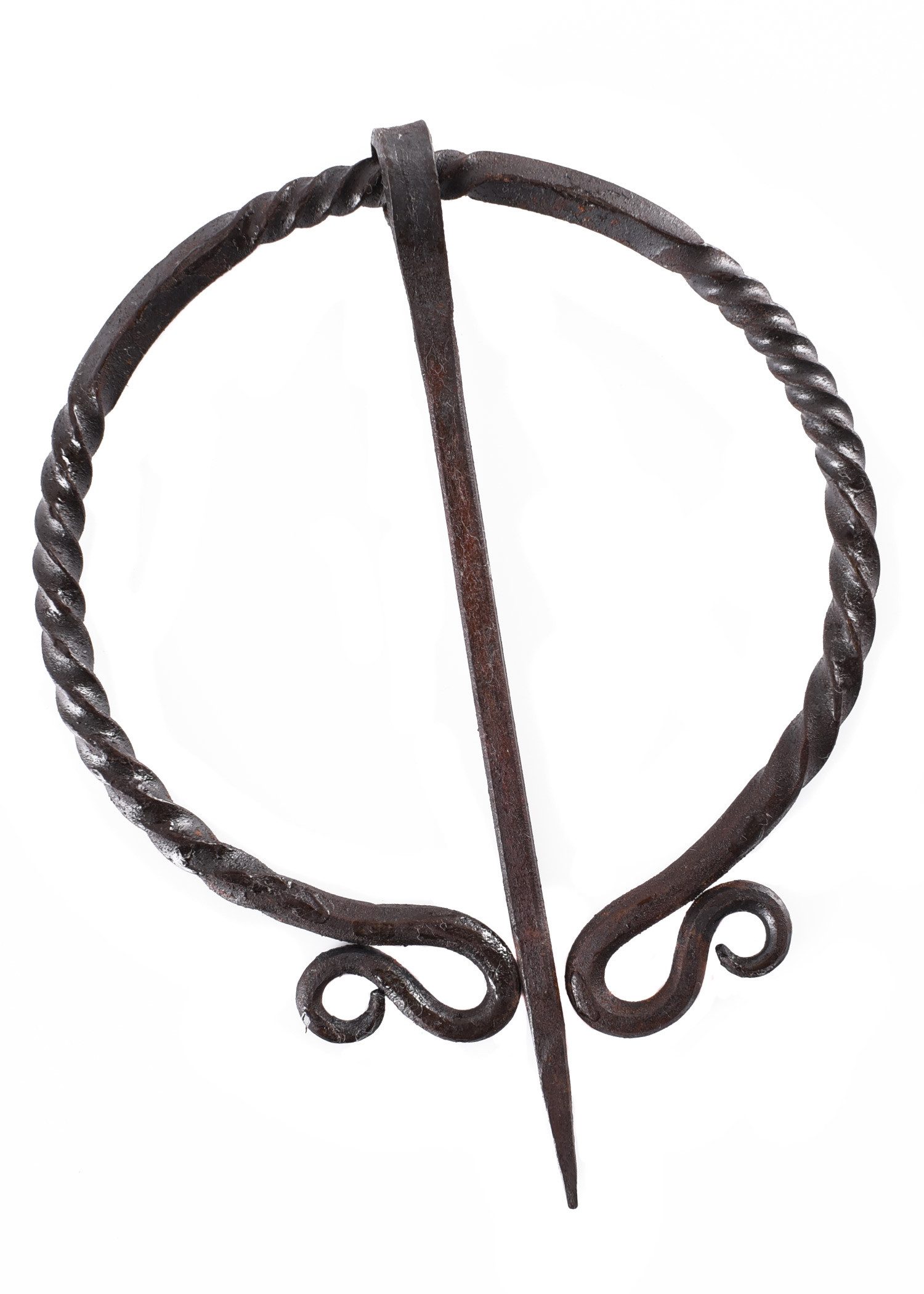 Ritter-Kostüm Ringfibel, tordiert, doppelt eingerollt, handgeschmiedet