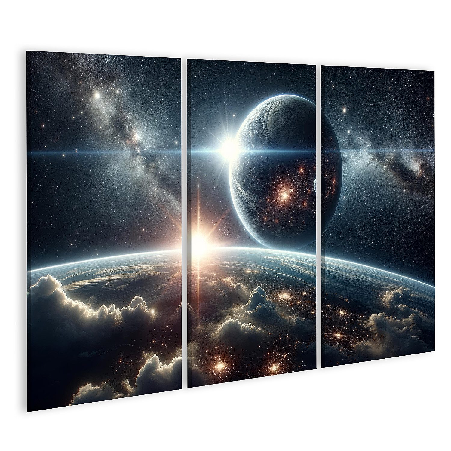 Leinwandbild Erhabenes Weltraumschauspiel über der Erde