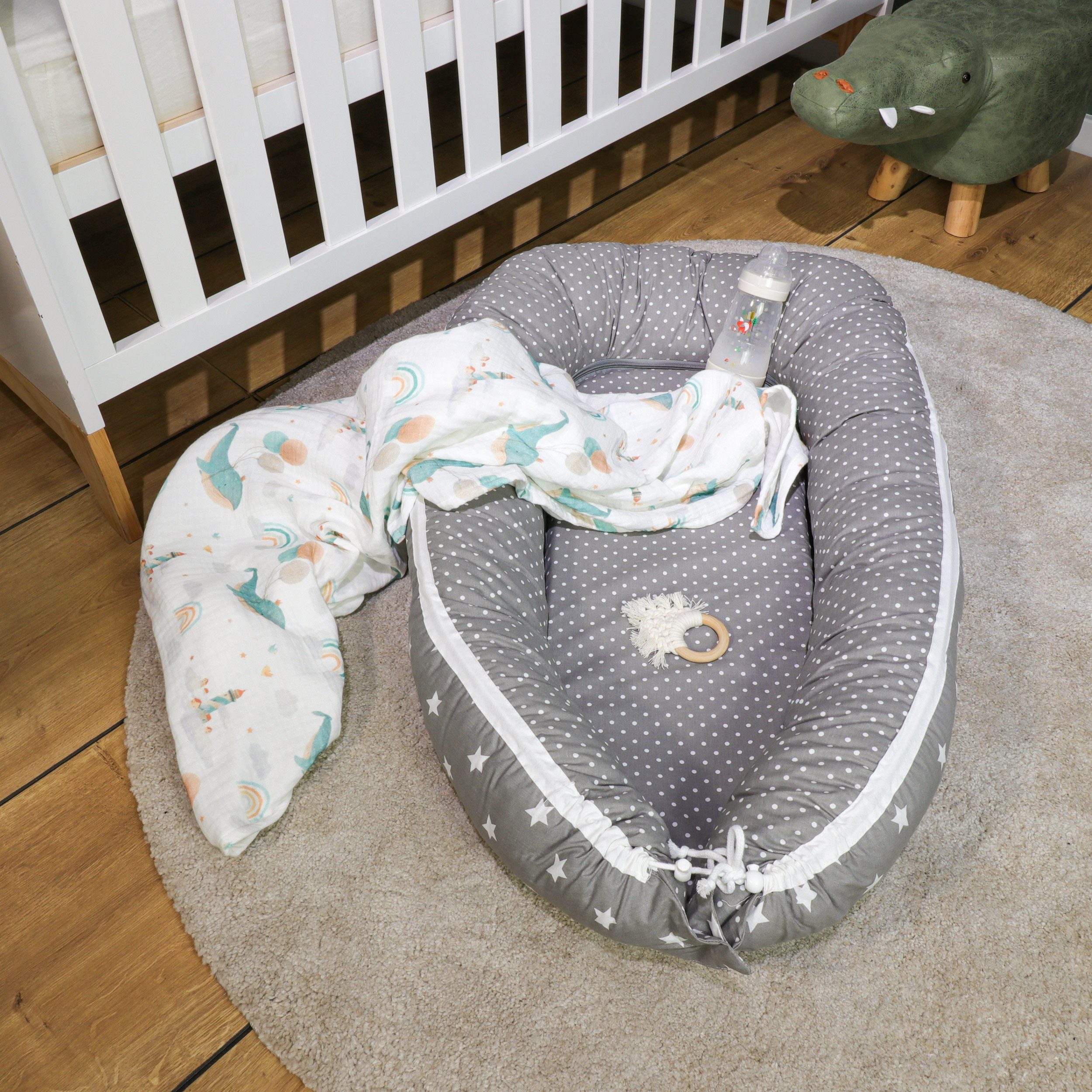 Puckdaddy GmbH Kinderbettwäsche Amalia Kuscheldecke Weiß 100x135 cm Wal-Design