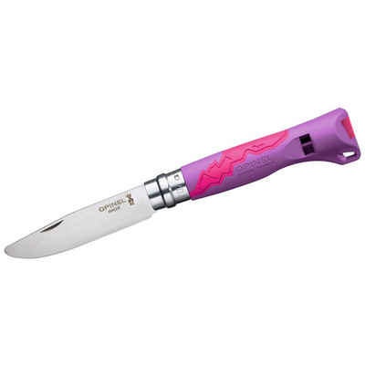 Opinel Taschenmesser Nr. 7 Outdoor Junior Kindermesser violett/pink, mit Signalpfeife, Klingensicherung per Virobloc®