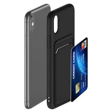 kwmobile Handyhülle Hülle für Apple iPhone X, Handyhülle mit Fach für Karten - Handy Cover Case