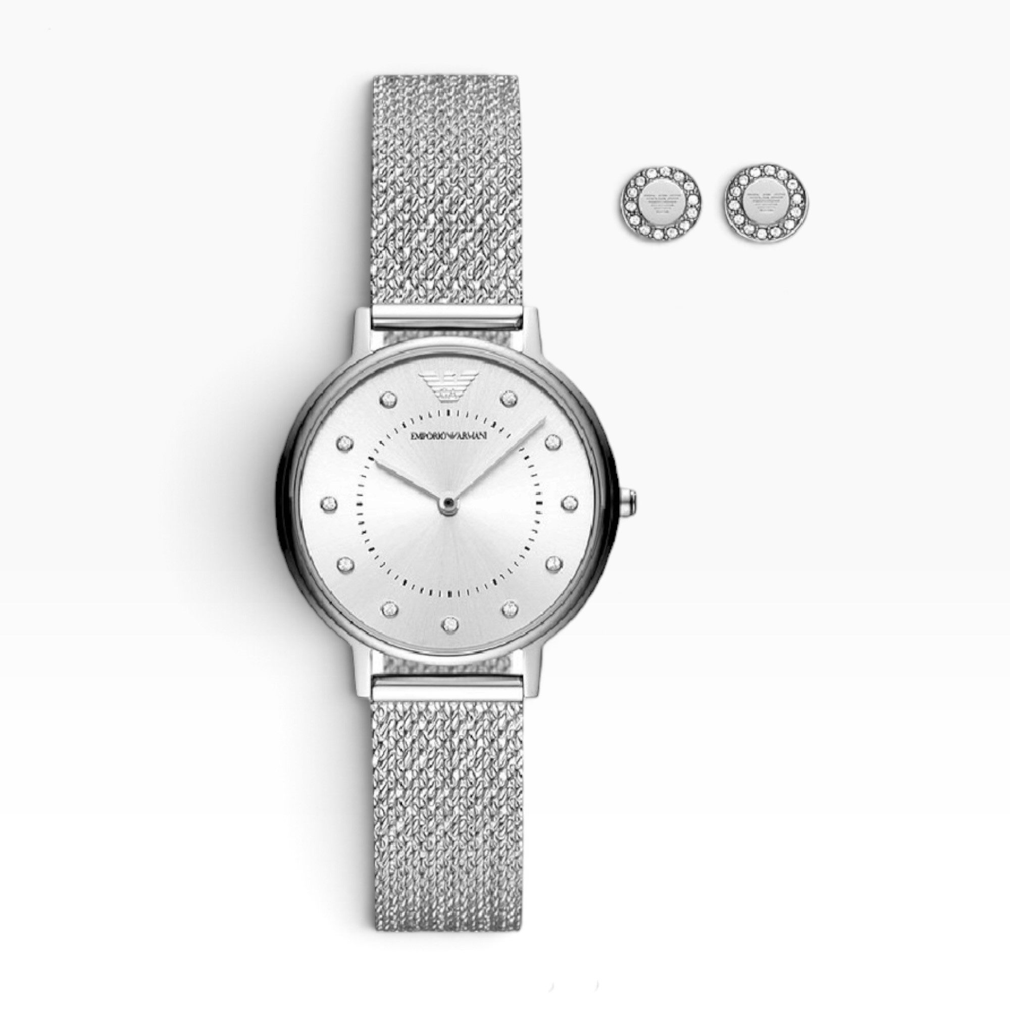 Emporio Armani Quarzuhr Emporio Armani Uhren-Set AR80029 Quarzuhr Edelstahl Silber AR80029, (Set)