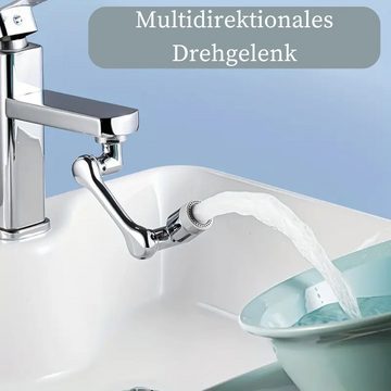 Fomax Waschbeckenbrause 1080° Universal-Drehhahnverlängerung, Rotations-Wasserhahn Schwenkhahn für Badezimmer und Küche