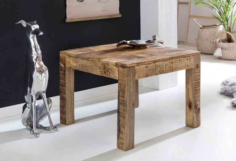 furnicato Couchtisch RUSTICA Massiv-Holz Mango Natur, Landhaus-Stil Wohnzimmertisch