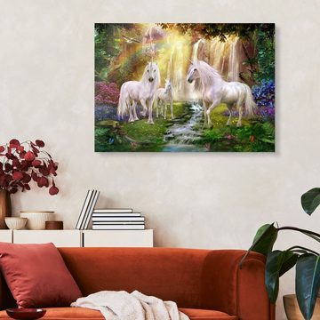 Posterlounge Acrylglasbild Jan Patrik Krasny, Die Lichtung der Einhörner, Mädchenzimmer Illustration
