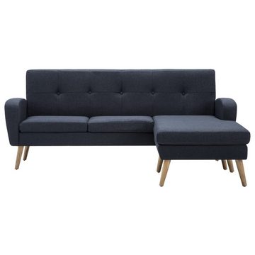 furnicato Sofa in L-Form Stoffbezug 186 x 136 x 79 cm Dunkelgrau