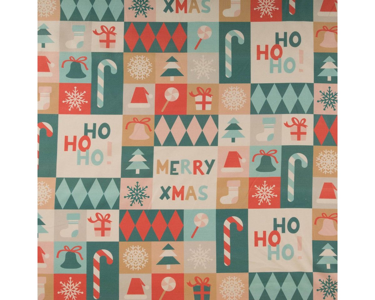 Thumbnail - SCHÖNER LEBEN. Stoff Weihnachtsstoff Baumwollstoff Digitaldruck HoHoHo! bunt 1,40m Breite, Digitaldruck