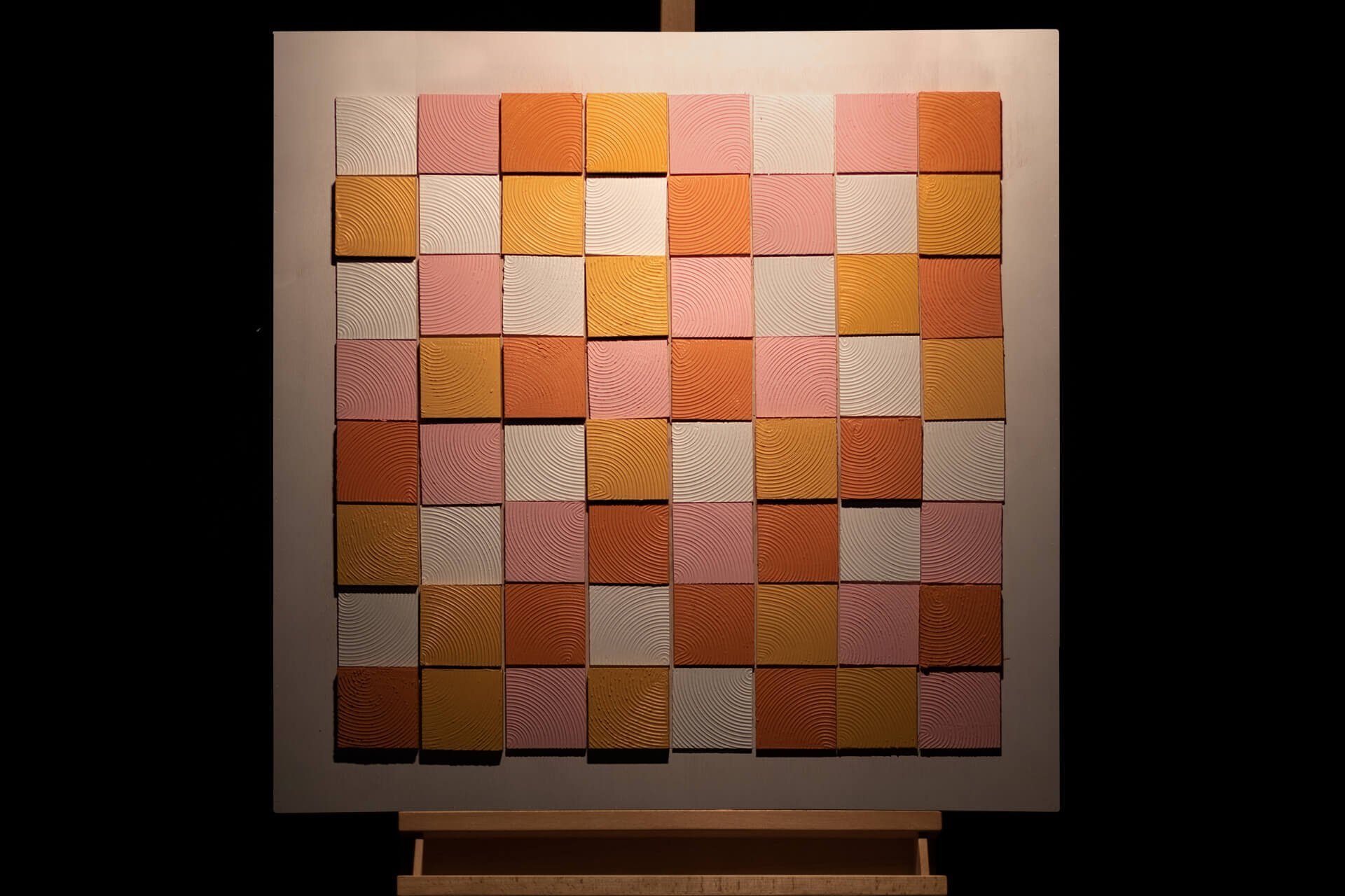 KUNSTLOFT Holzbild Cube Constellation 80x80 Wandbild handgefertiges Holz cm, aus
