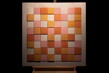 KUNSTLOFT Holzbild Cube Constellation 80x80 cm, handgefertiges Wandbild aus Holz