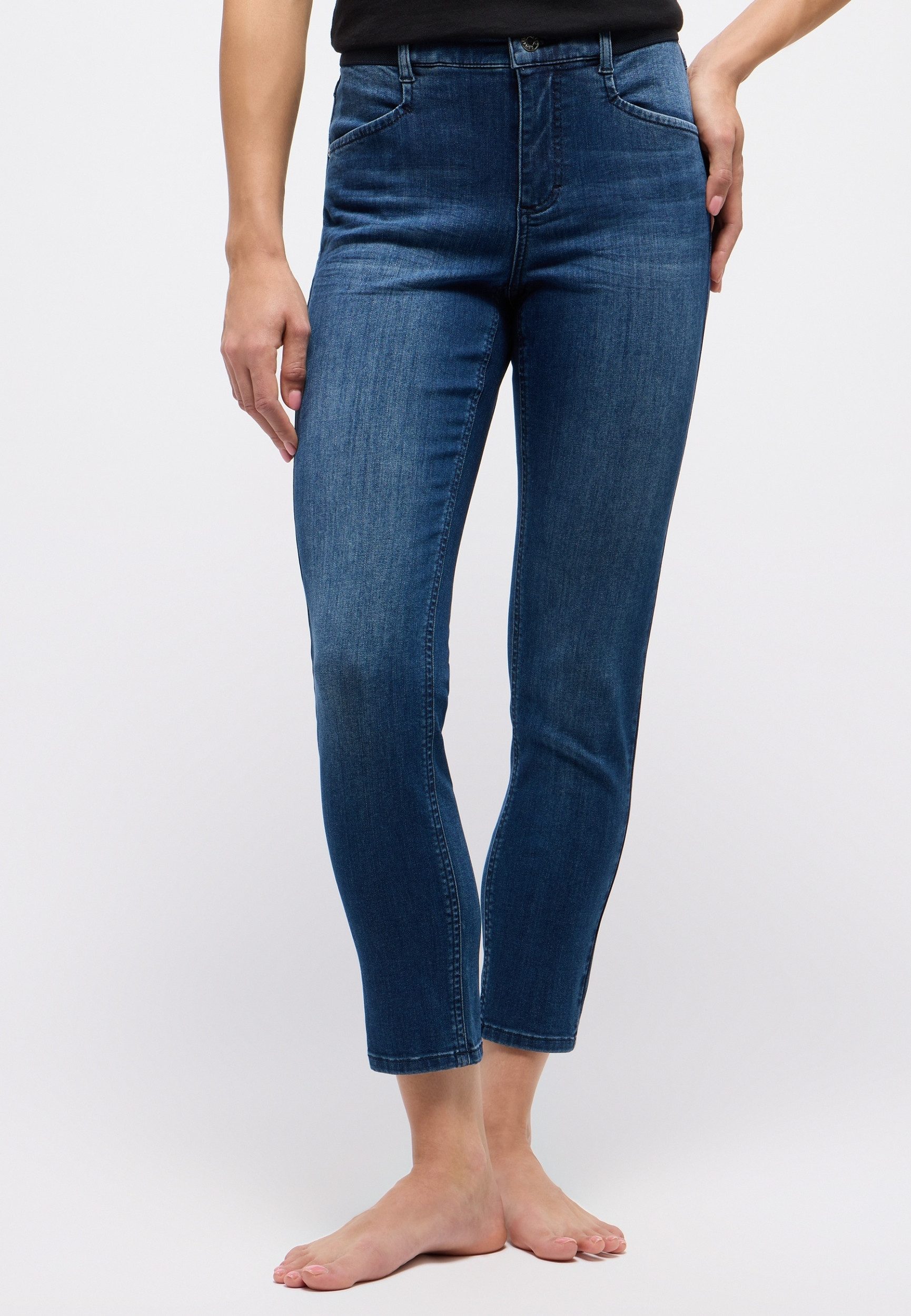 ANGELS 5-Pocket-Jeans ORNELLA SPORTY BLUE USED BUFFI CRINKLE günstig online kaufen