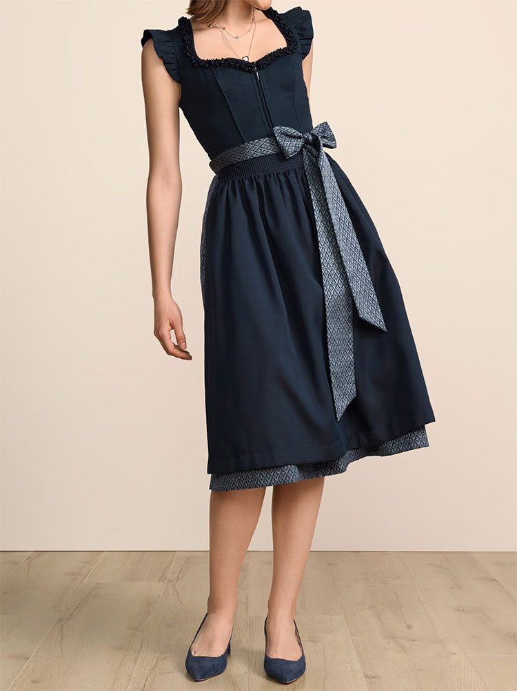 Krüger Madl Dirndl Dirndl Mavie 70cm Länge blau