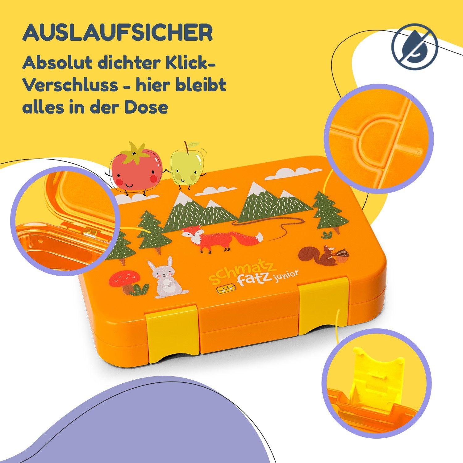 Klarstein Forest Kunststoff, junior Orange (Packung) Frischhaltedose Lunchbox,