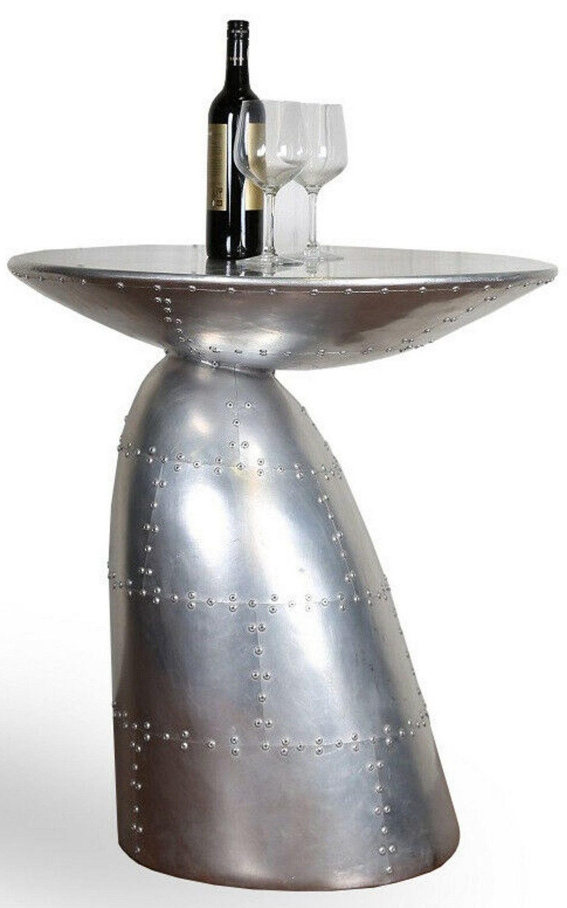 JVmoebel Bartisch Runder Stehtisch im Flieger-Design aus Flugzeugteilen, Made in Europa