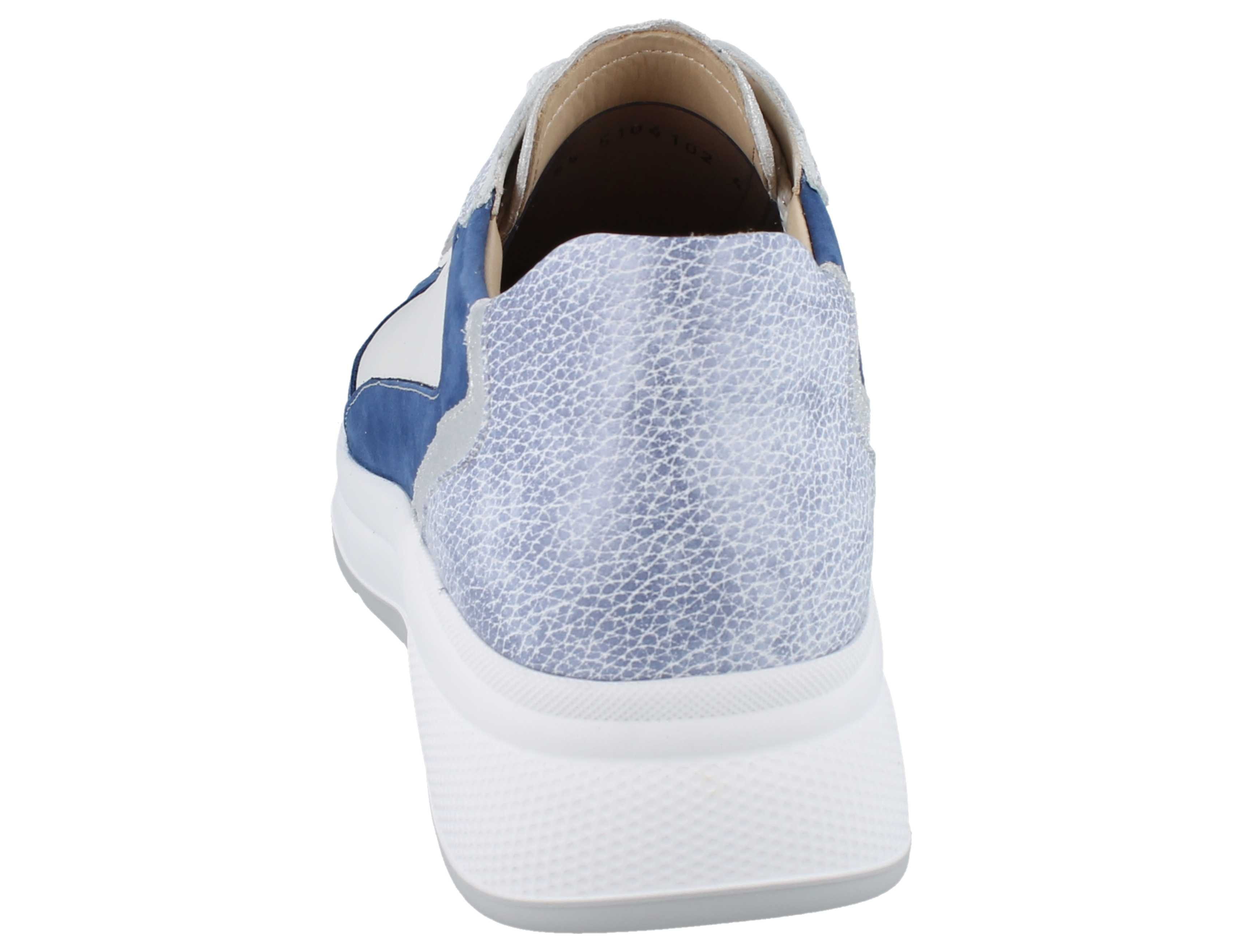 Finn Comfort FINN COMFORT FINNCO Piccadilly Damen Halbschuhe blau weiss Leder - Schnürschuh