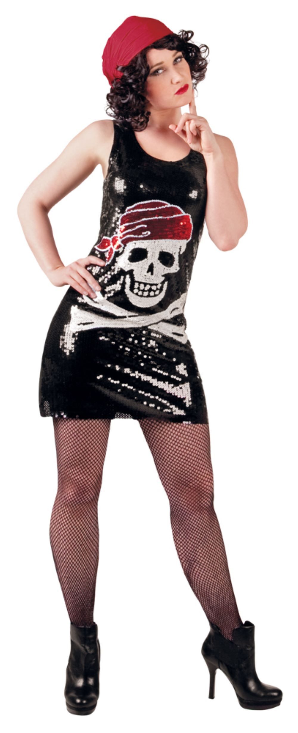 Boland Kostüm Pailletten Kleid Dazzle Skull Piratin Gr. M