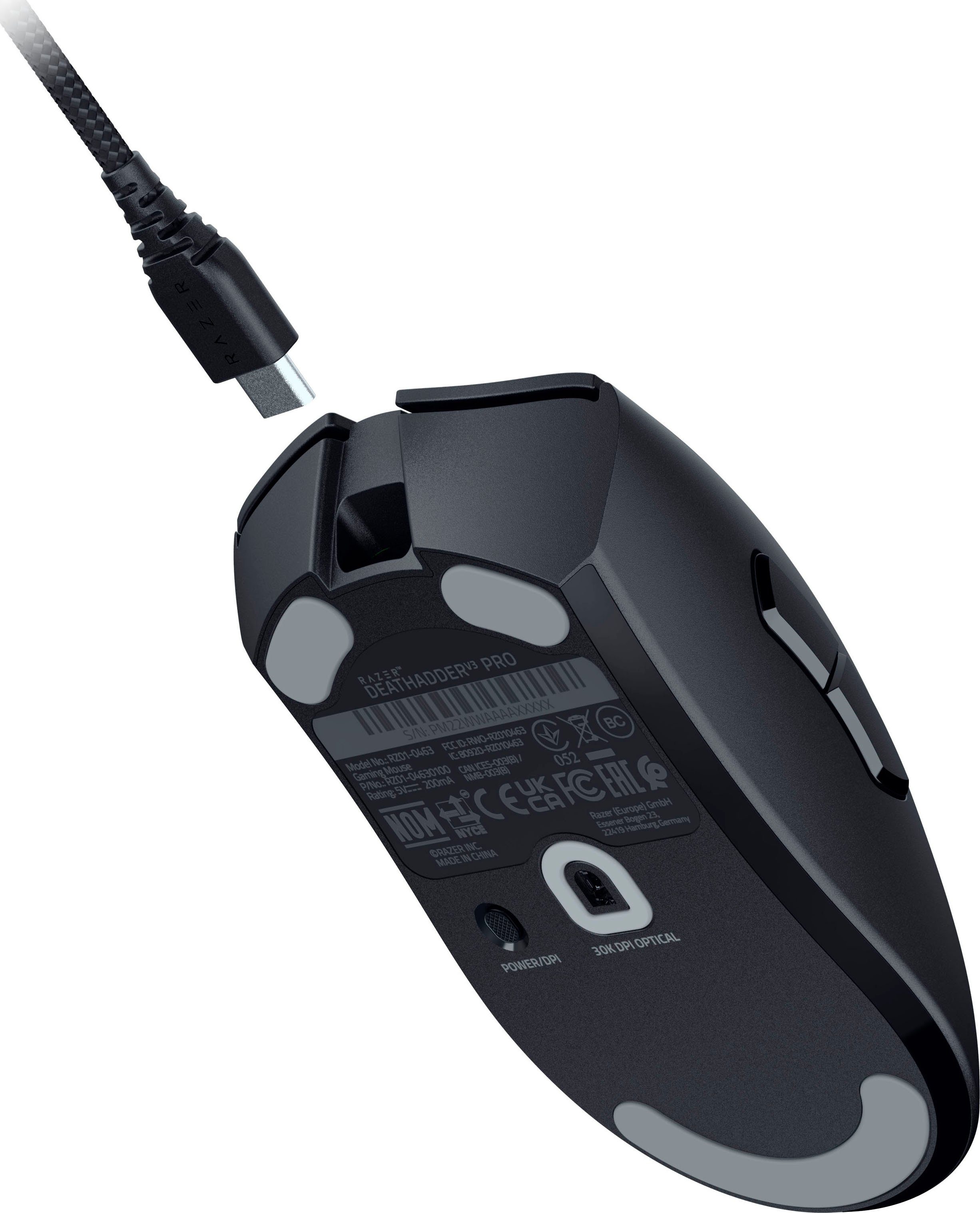 RAZER DeathAdder V3 Pro Gaming-Maus (RF Wireless, kabelgebunden)