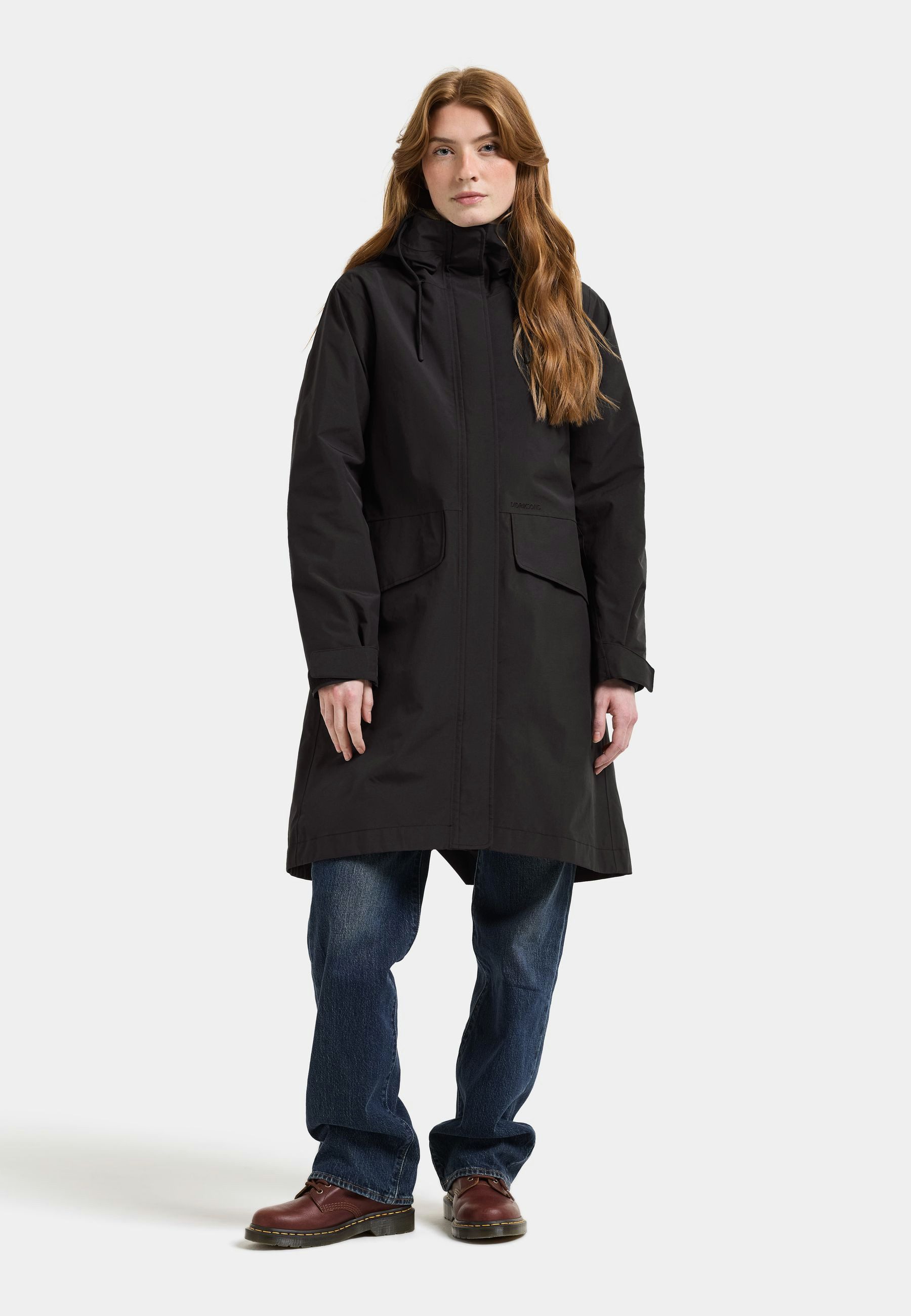 Didriksons Parka Damen Übergangsjacke Mantel Wasserdicht NEA mit Kapuze mit Taschen – Bild 2 von 5