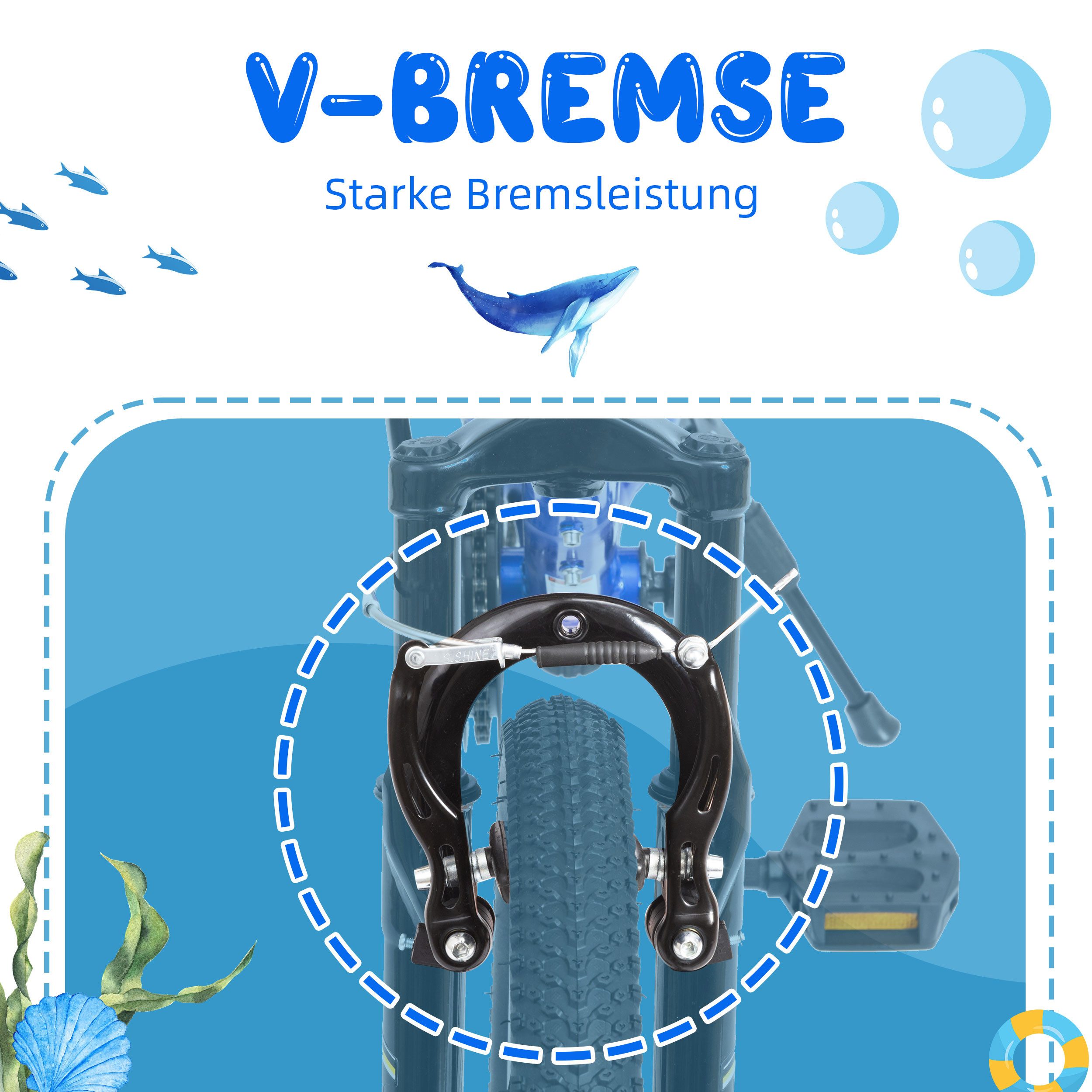 Vankel Kinderfahrrad 20 Zoll, mountainbike, ab 6 Jahren, Kinder jungen mädchen, 6 Gang, Kettenschaltung, Mädchen Jungen Fahrrad mit V-Bremse, sportliches Design