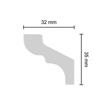 Decosa Zierleiste Decosa Deckenleiste SKF35 (Romina), selbstklebend, 32 x 35 mm, Selbstklebend, Polystyrol (Styropor), 1-St., Selbstklebend