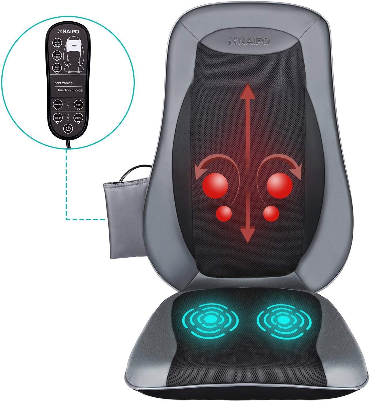 Massage-Sitzauflage w/Wärmefunktion+Vibration, Rückenmassagegerät für  Stühle 12V