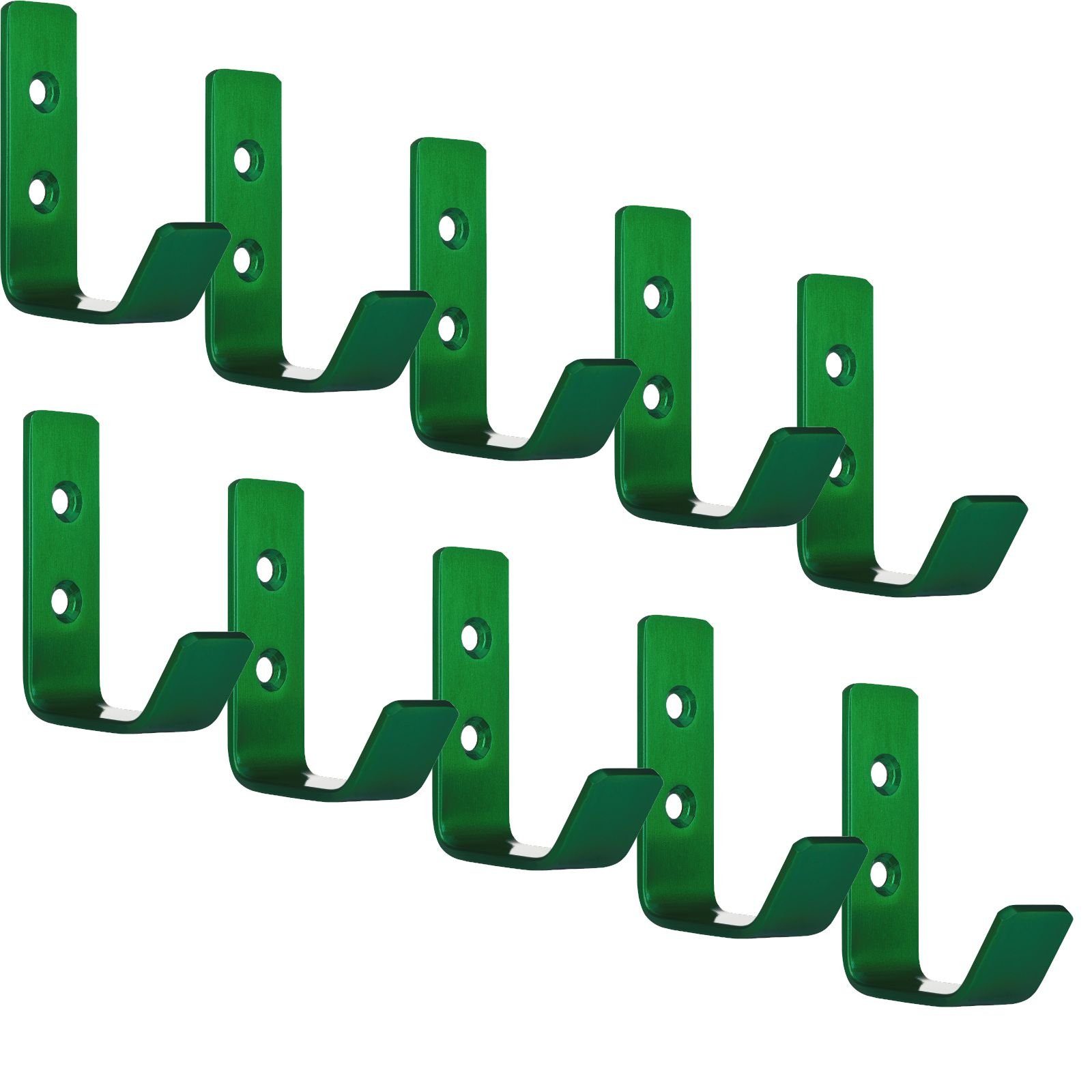 SO-TECH® Kleiderhaken Wandhaken, aus Edelstahl, 60 x 20 x 45 mm, (10-St), kleiner Jackenhaken mit abgerundeten Kanten grün