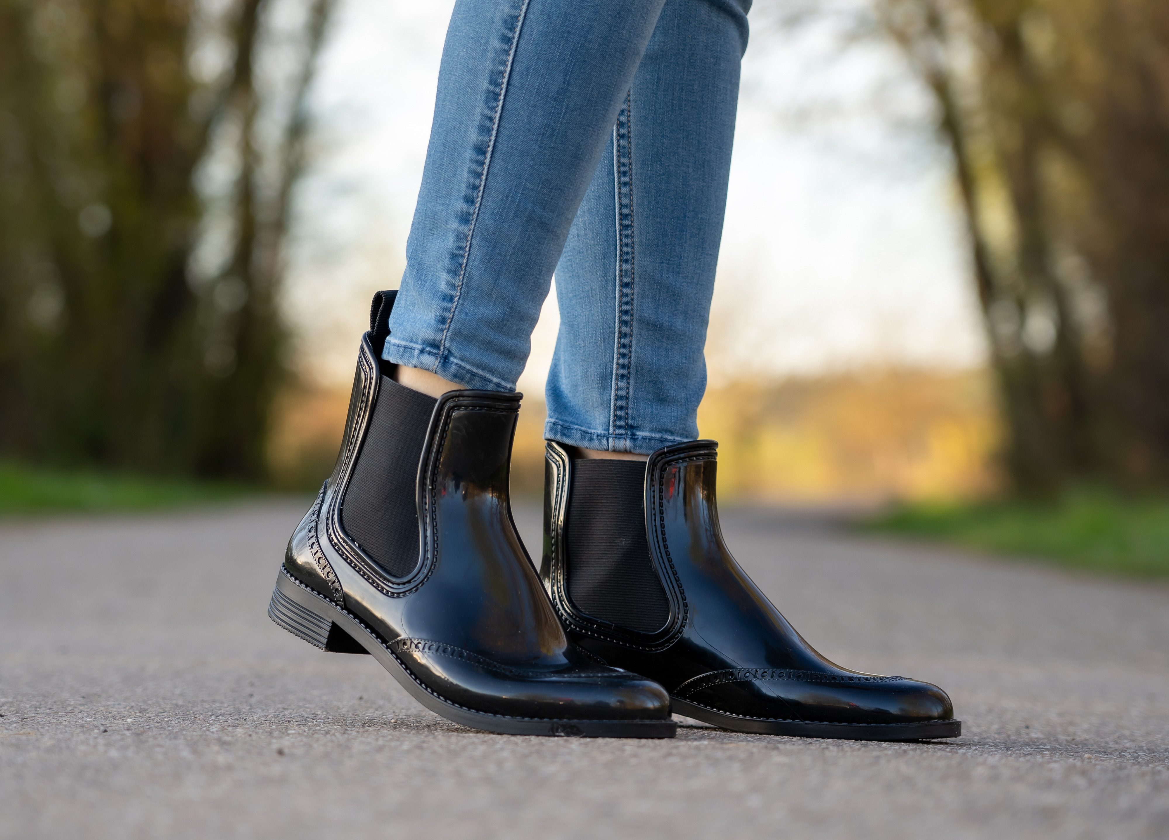 Beck Damen Chelsea Regenstiefel City Gummistiefel (elegante Stiefelette für trockene Füße bei Regenwetter) robust, wasserdicht, herausnehmbare Einlegesohle