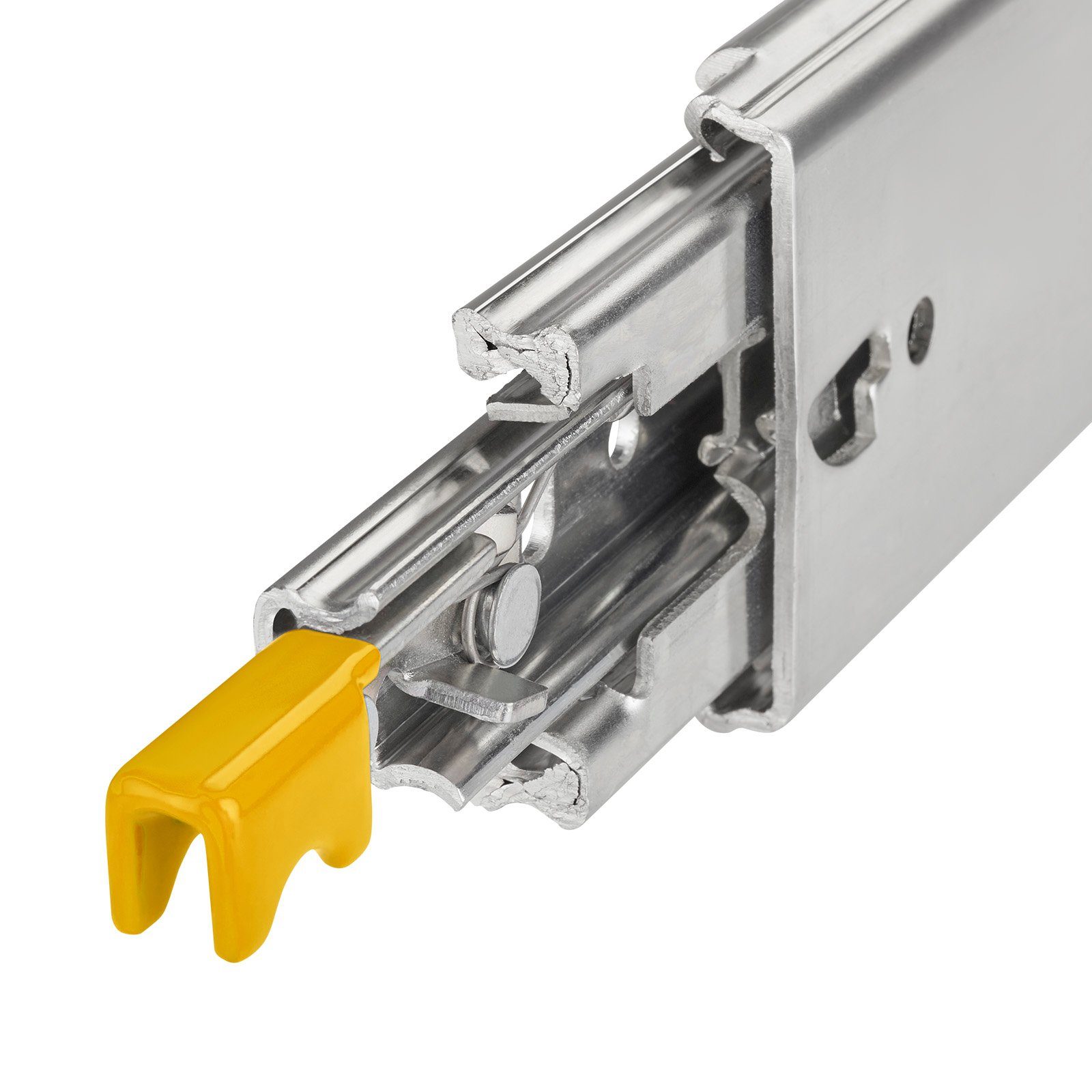 SO-TECH® Auszug Schwerlastauszug 200 kg mit Lock-in/out Einrastfunktion (2 St), gelber Hebel, KV2-200-H76-L500-LC 508 mm